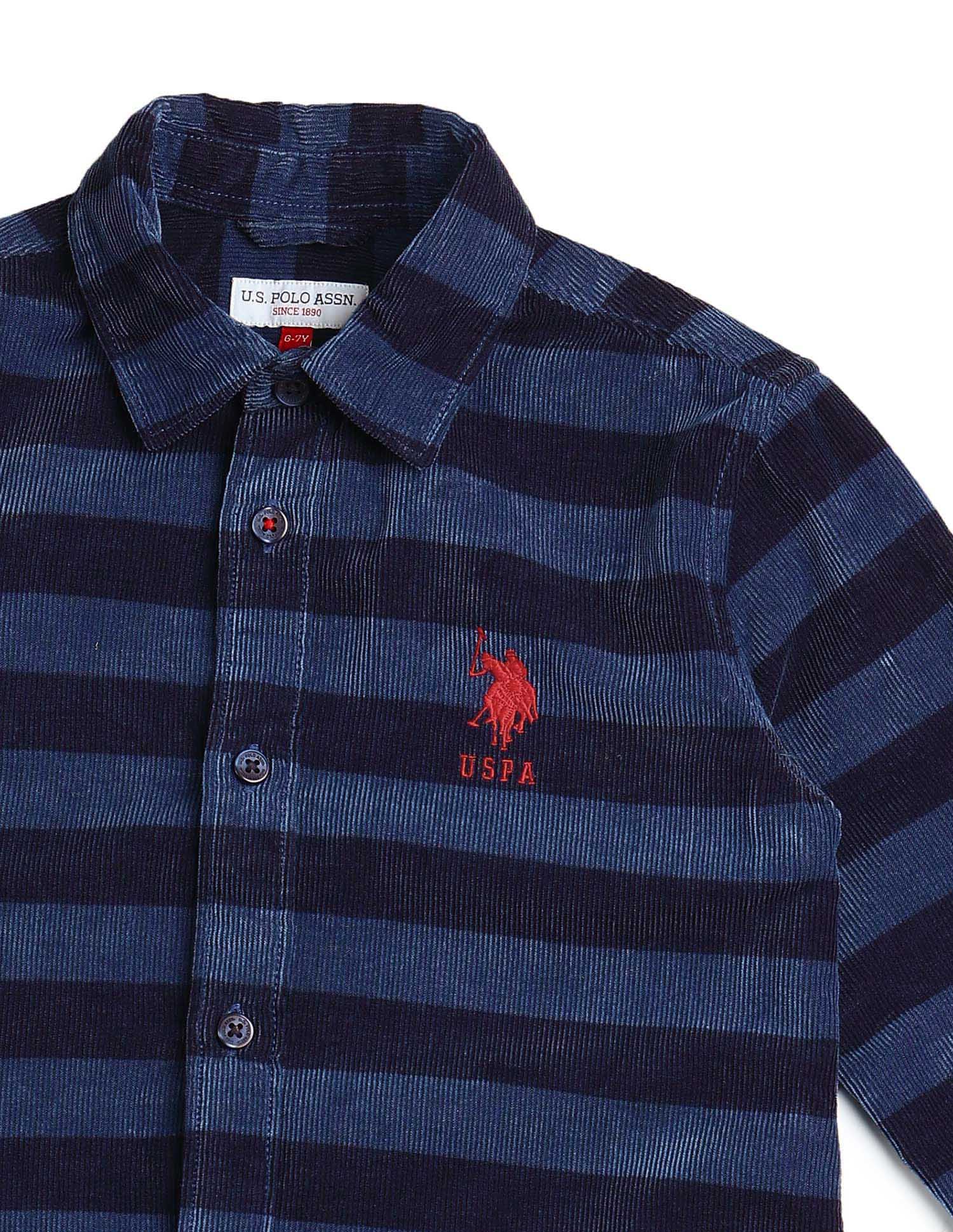 Boys Horizontal Striped Pure Cotton Shirt - Image 9