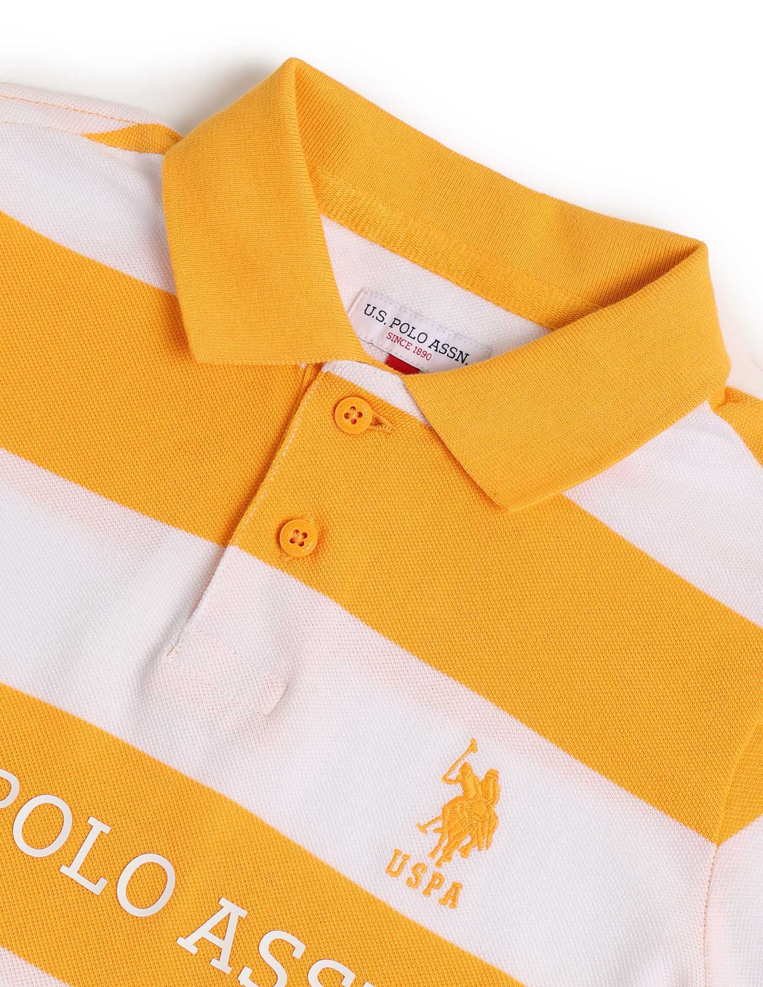 Boys Horizontal Striped Regular Fit Polo Shirt - Image 8