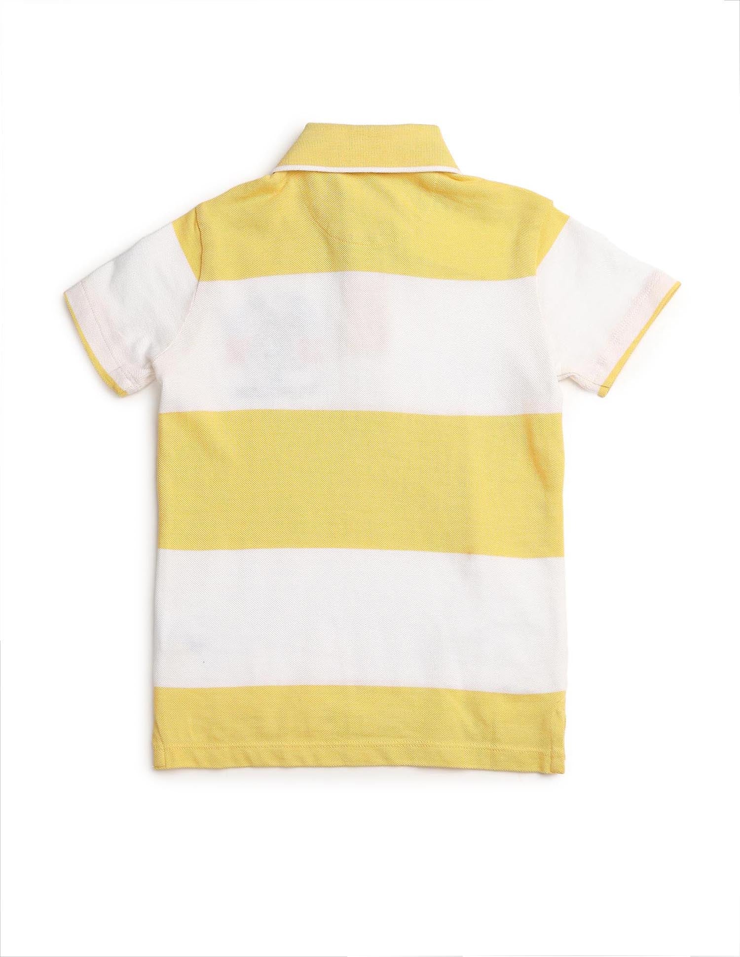 Boys Horizontal Striped Regular Fit Polo Shirt - Image 8