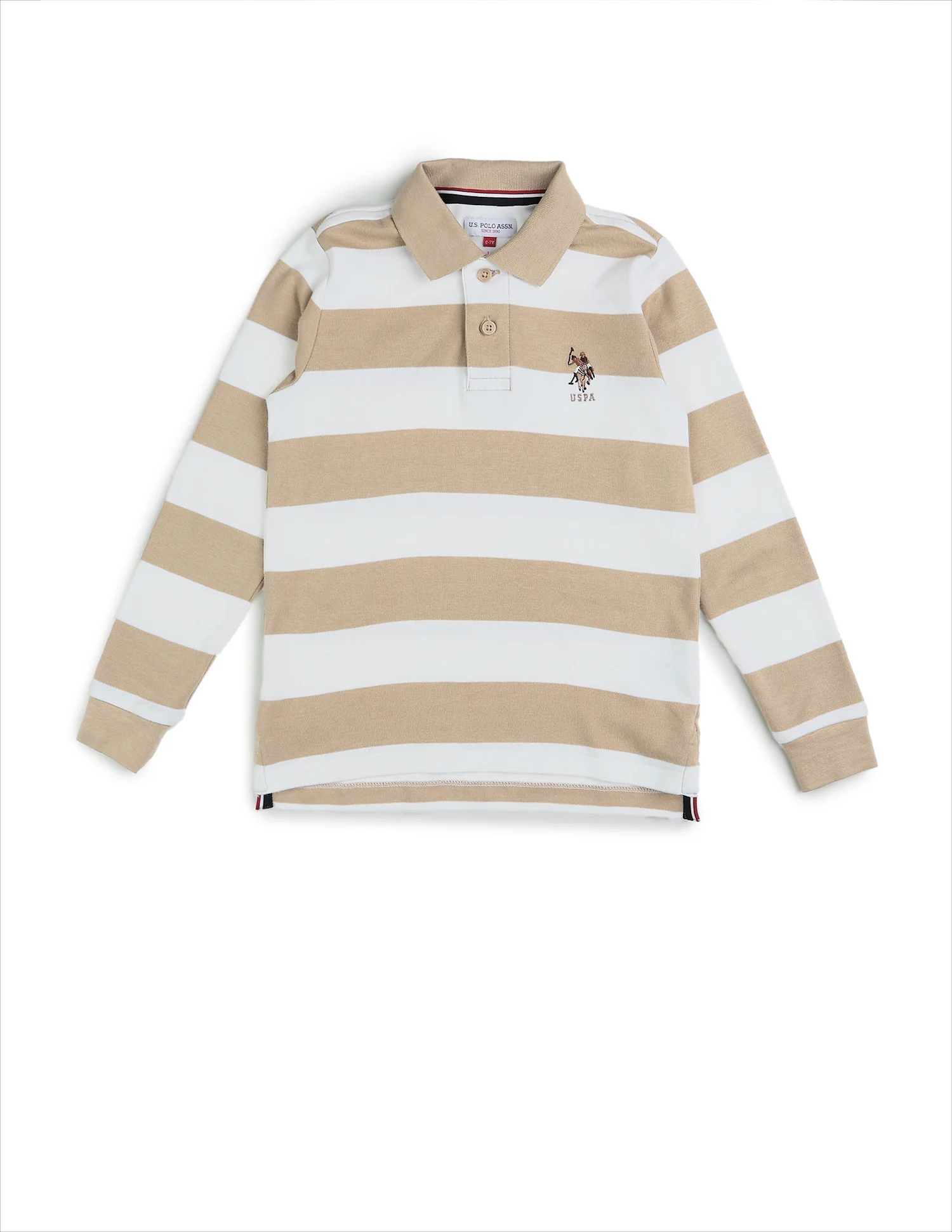 Boys Horizontal Striped Regular Fit Polo Shirt - Image 7