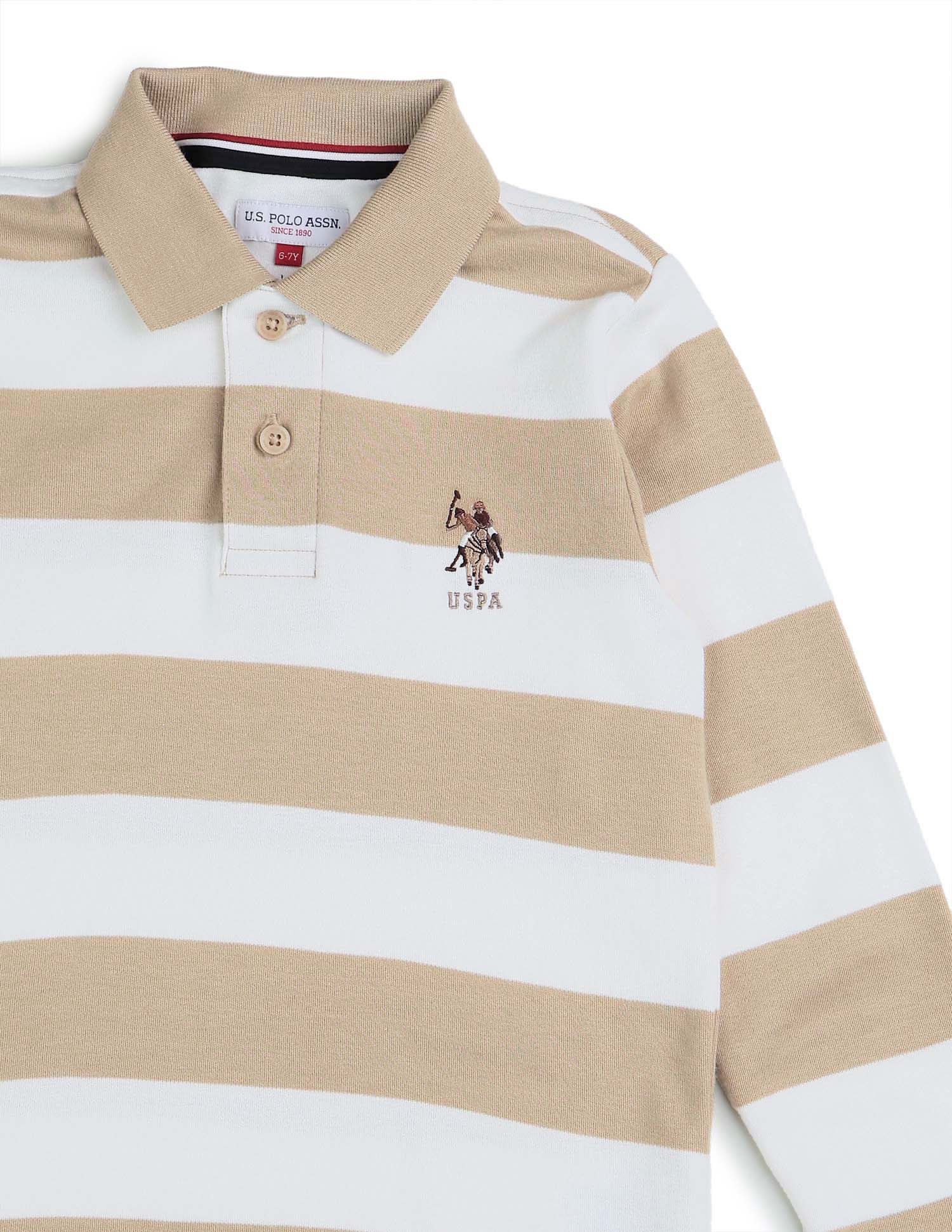 Boys Horizontal Striped Regular Fit Polo Shirt - Image 9