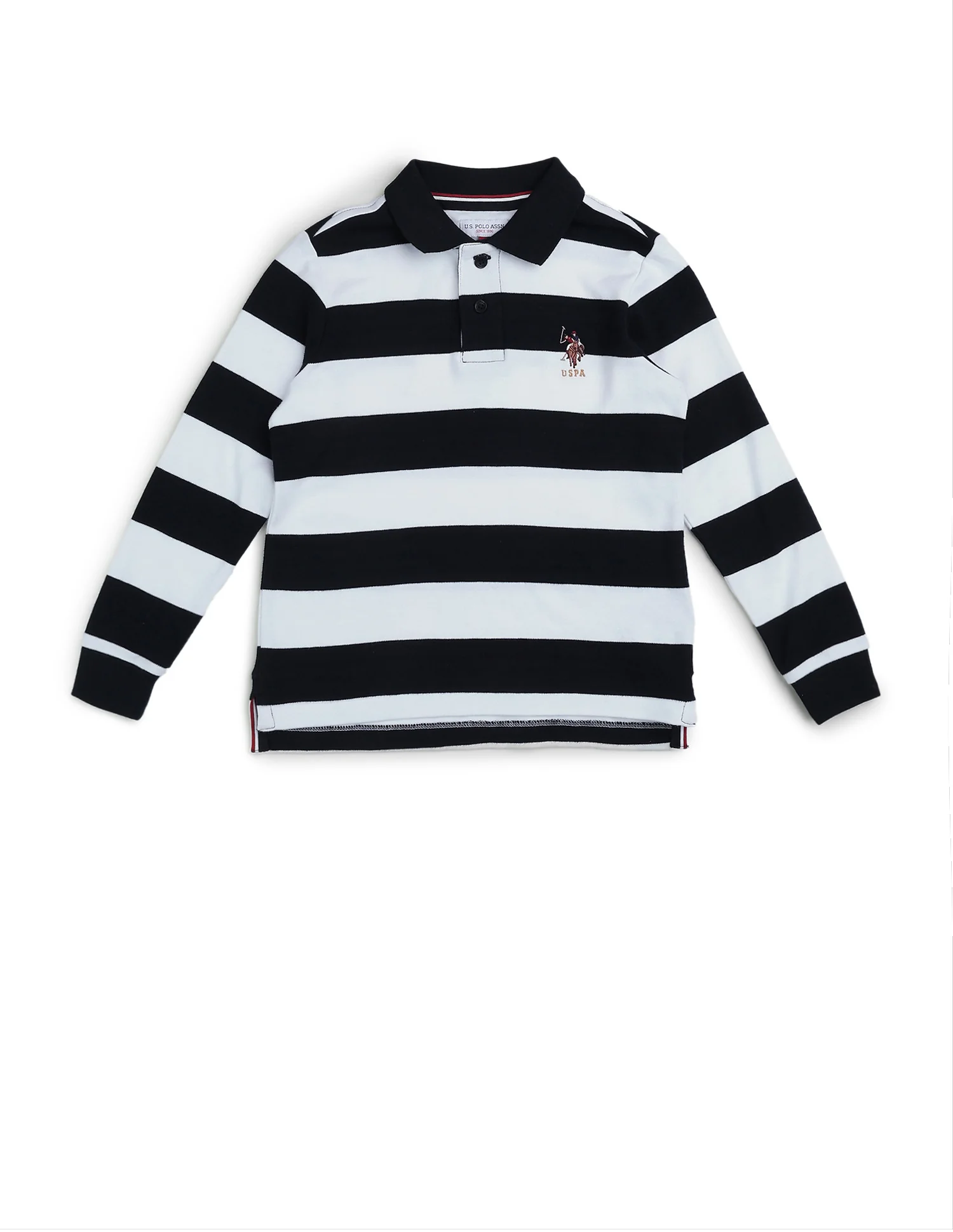 Boys Horizontal Striped Regular Fit Polo Shirt - Image 7