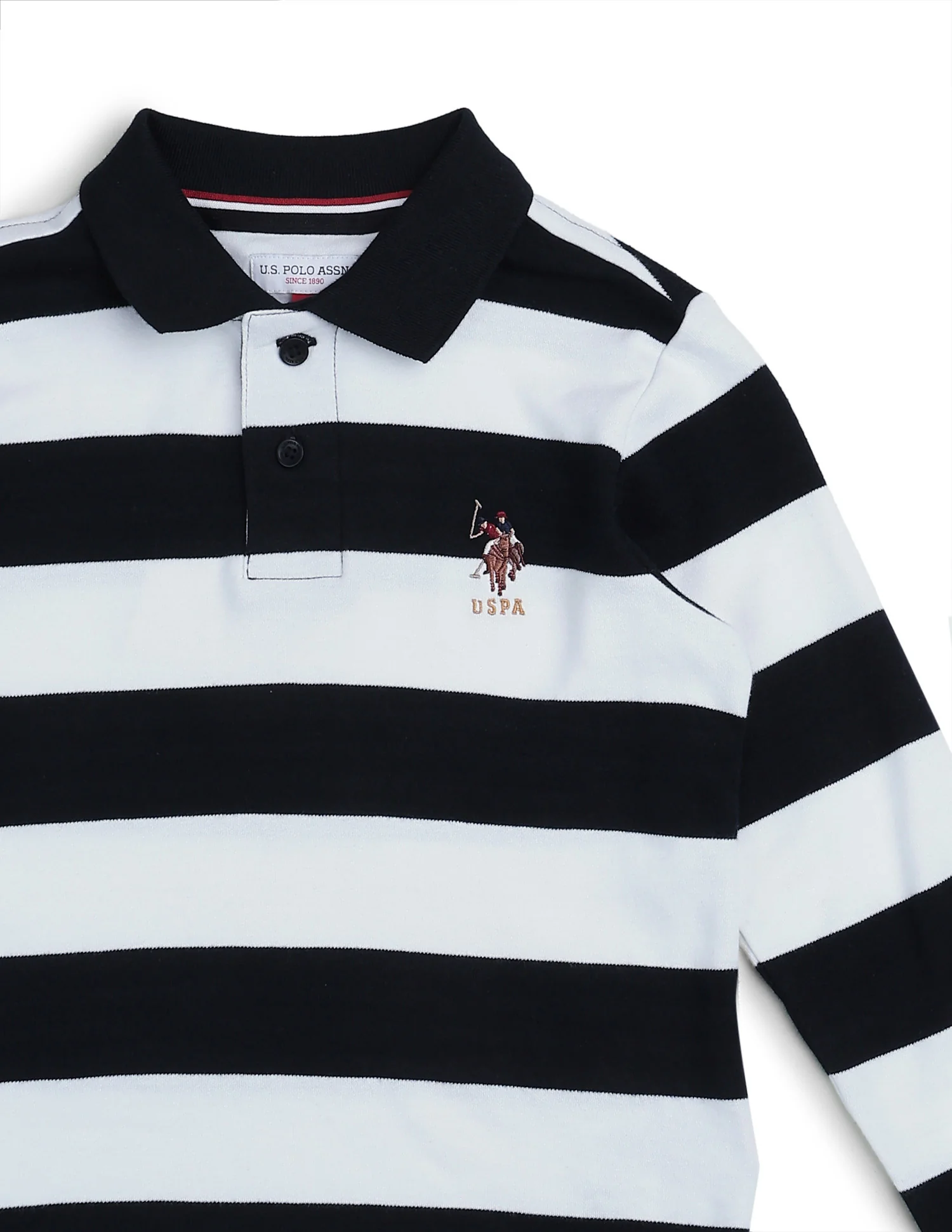 Boys Horizontal Striped Regular Fit Polo Shirt - Image 9