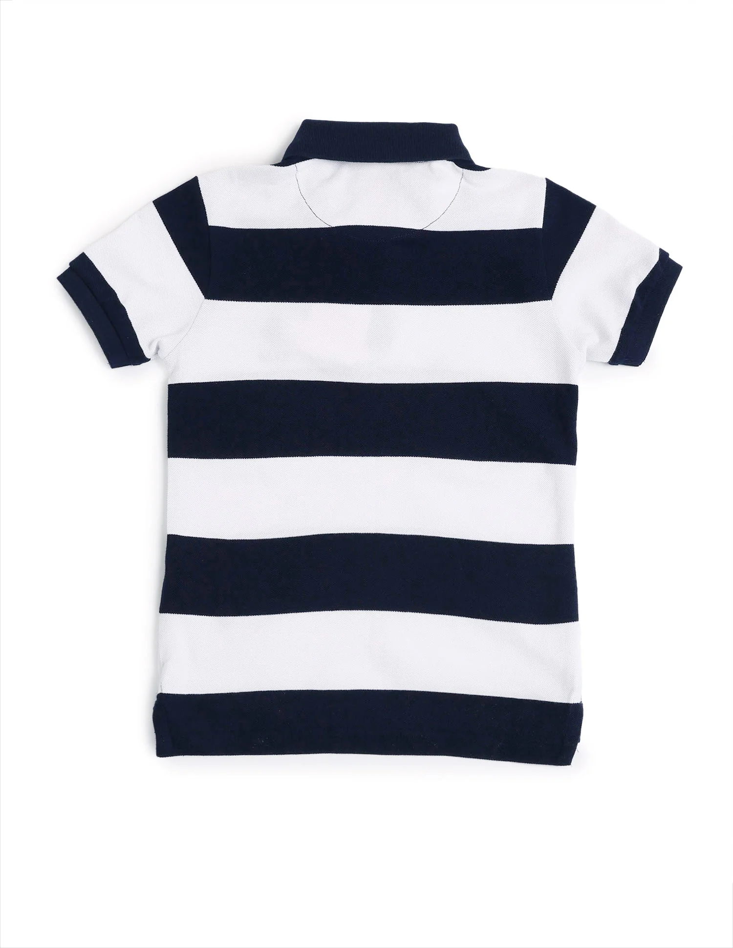 Boys Horizontal Striped Regular Fit Polo Shirt - Image 7