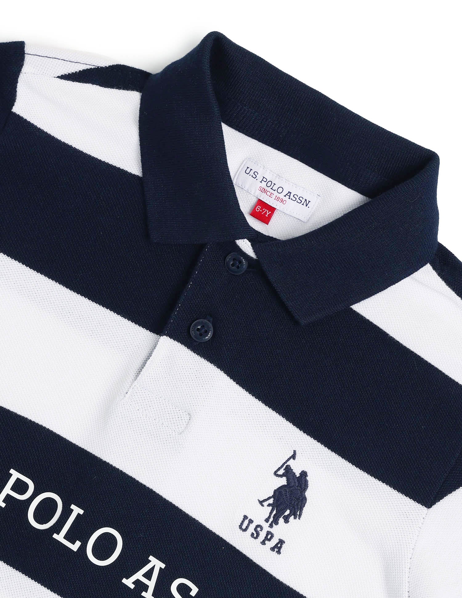 Boys Horizontal Striped Regular Fit Polo Shirt - Image 8