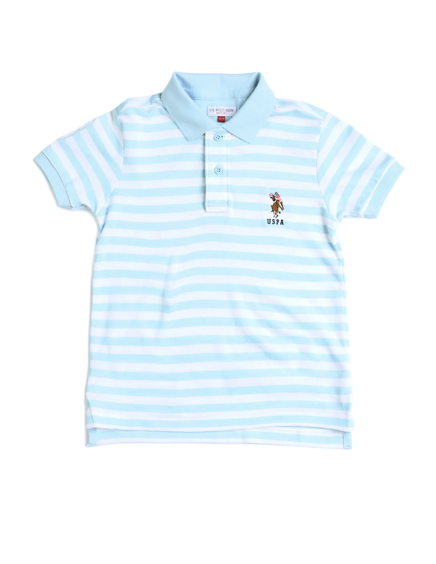 Boys Horizontal Striped Regular Fit Polo T shirt - Image 6