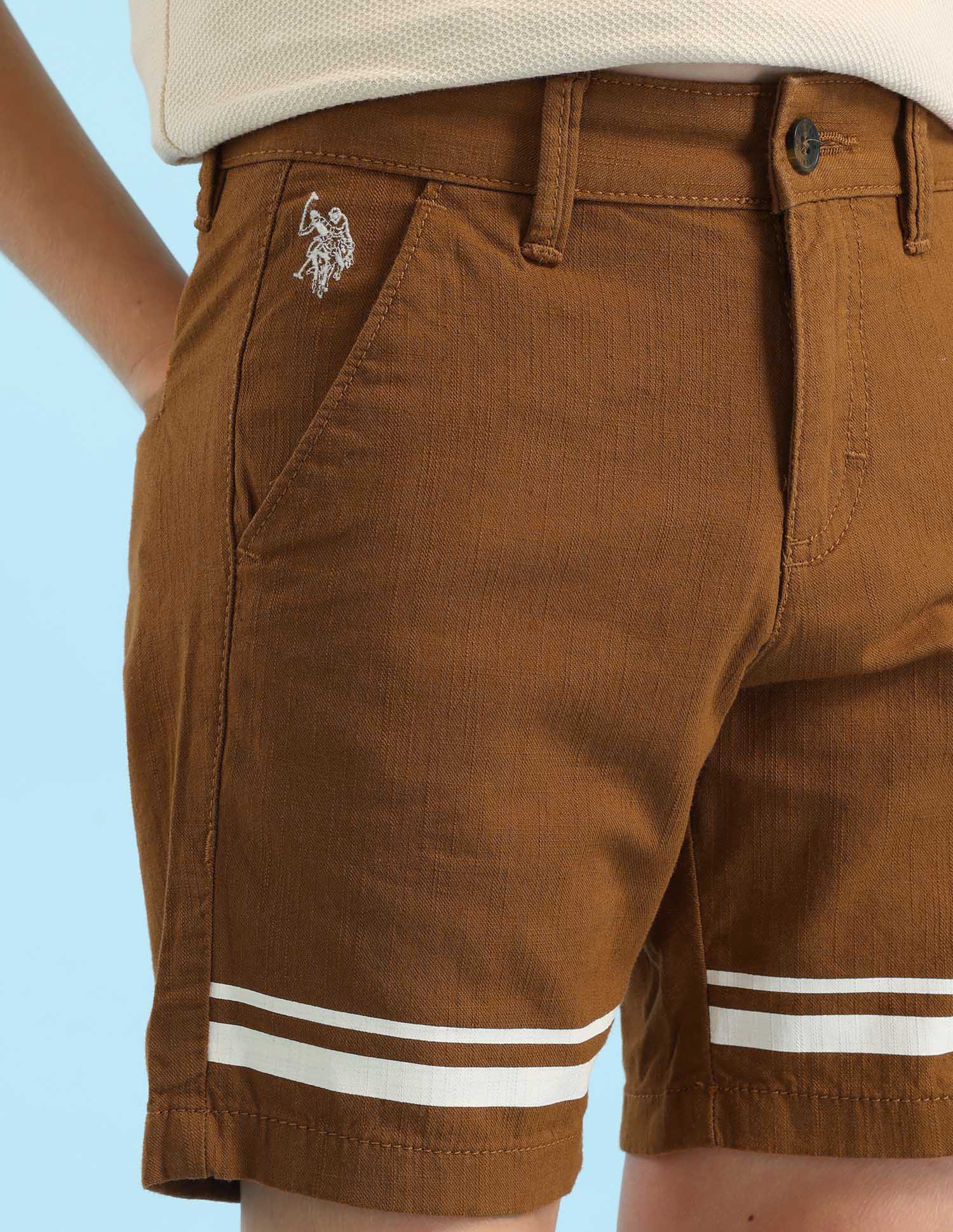 Boys Horizontal Striped Regular Fit Shorts - Image 5
