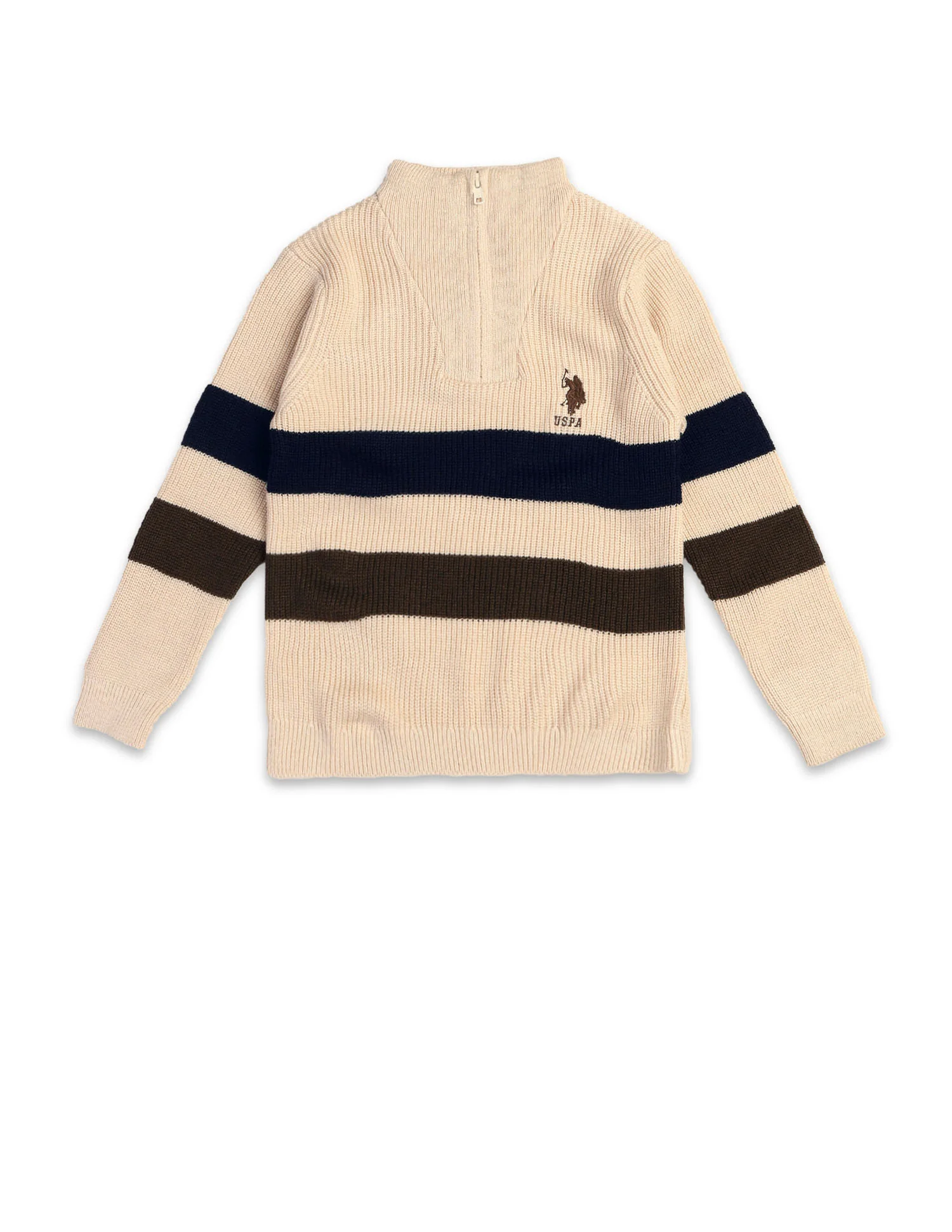 Boys Horizontal Striped Regular Fit Sweater - Image 7