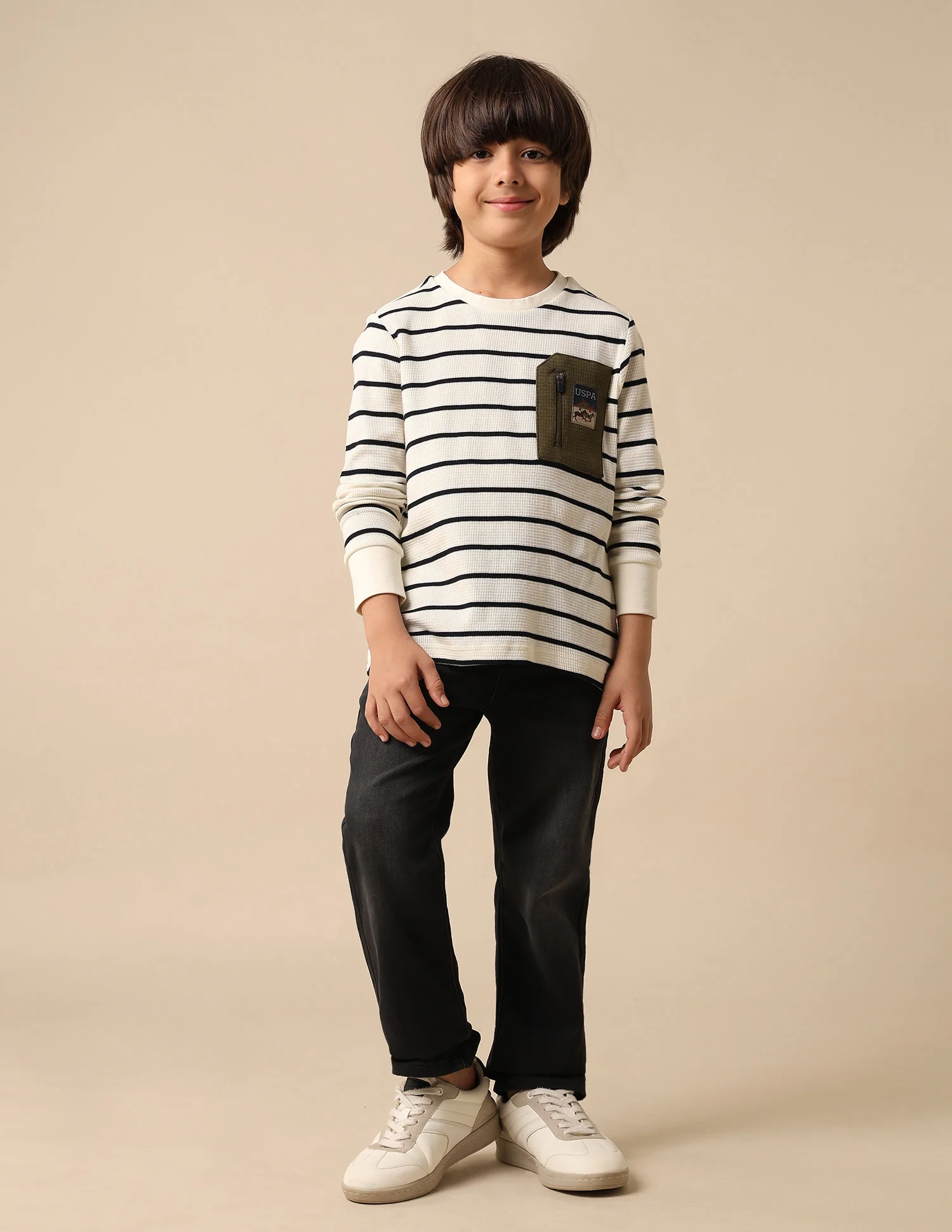 Boys Horizontal Striped Regular Fit T Shirt - Image 3