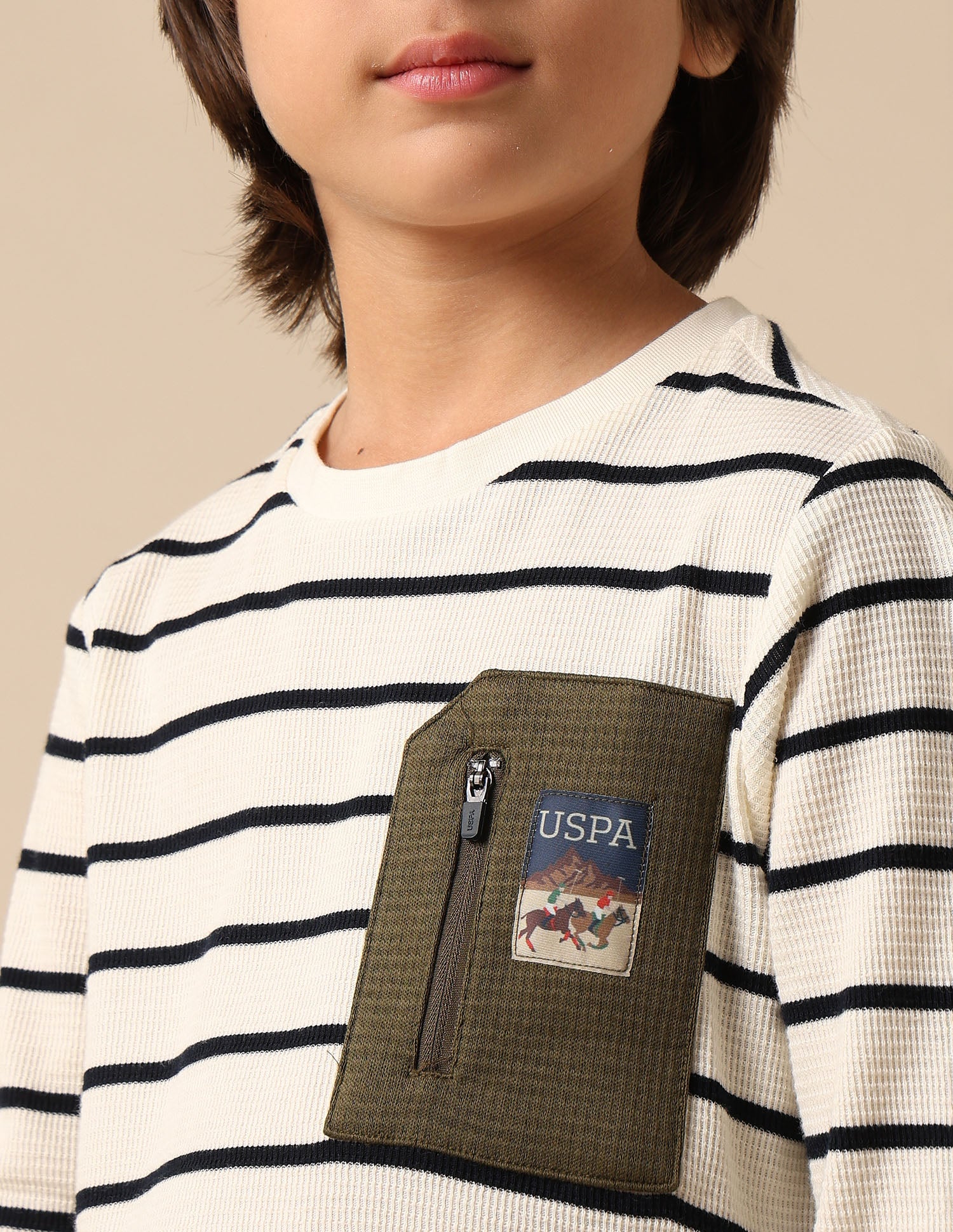 Boys Horizontal Striped Regular Fit T Shirt - Image 6
