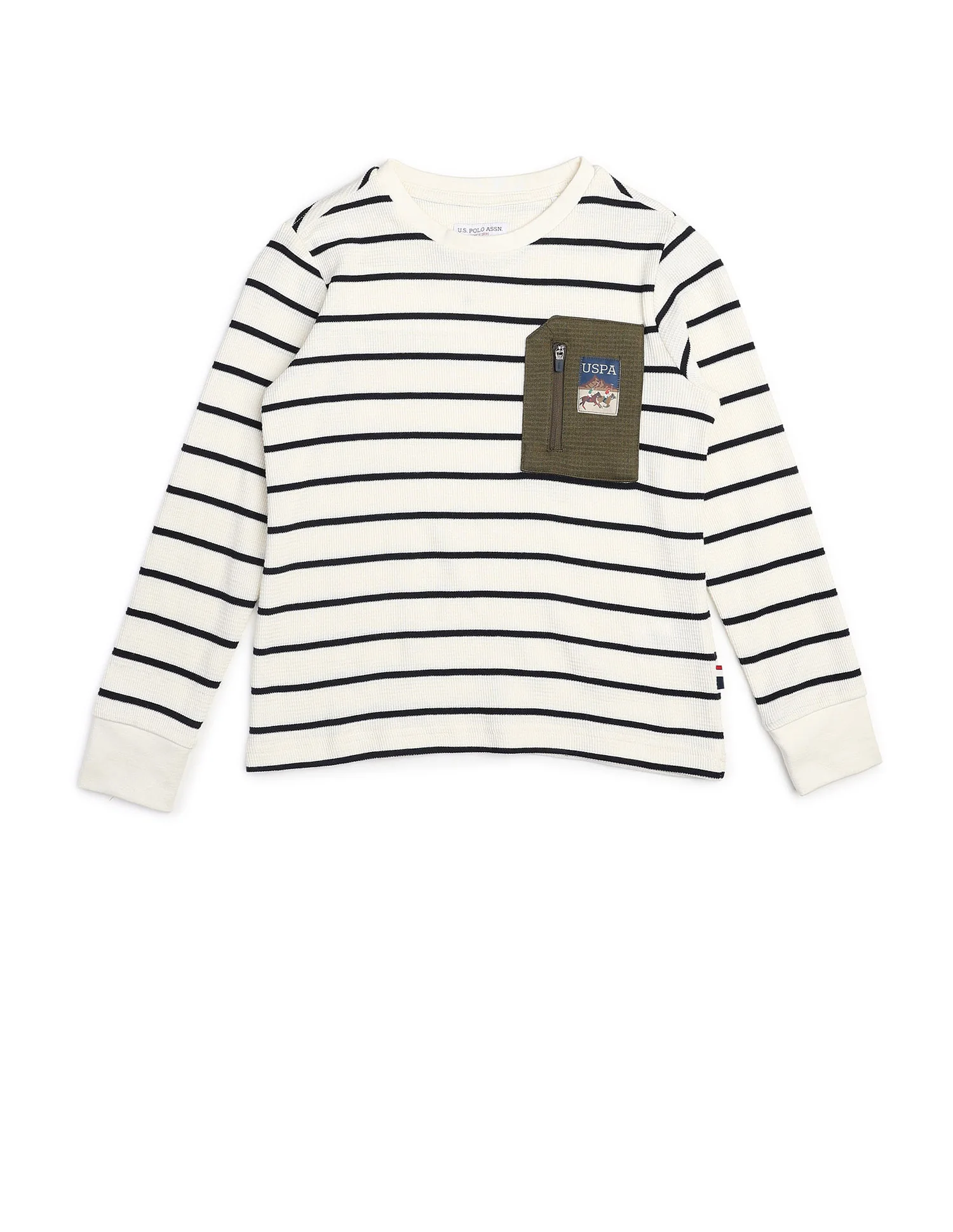 Boys Horizontal Striped Regular Fit T Shirt - Image 7