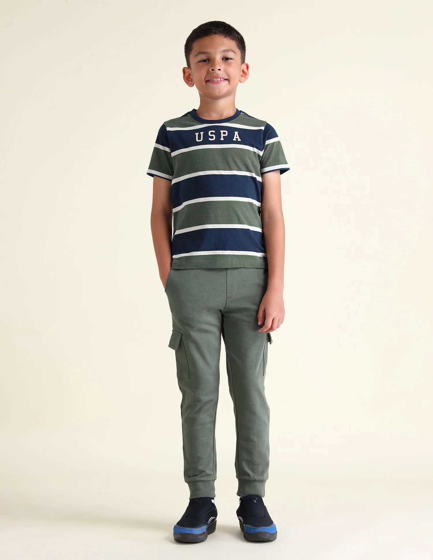 Boys Horizontal Striped Regular Fit T-Shirt - Image 3