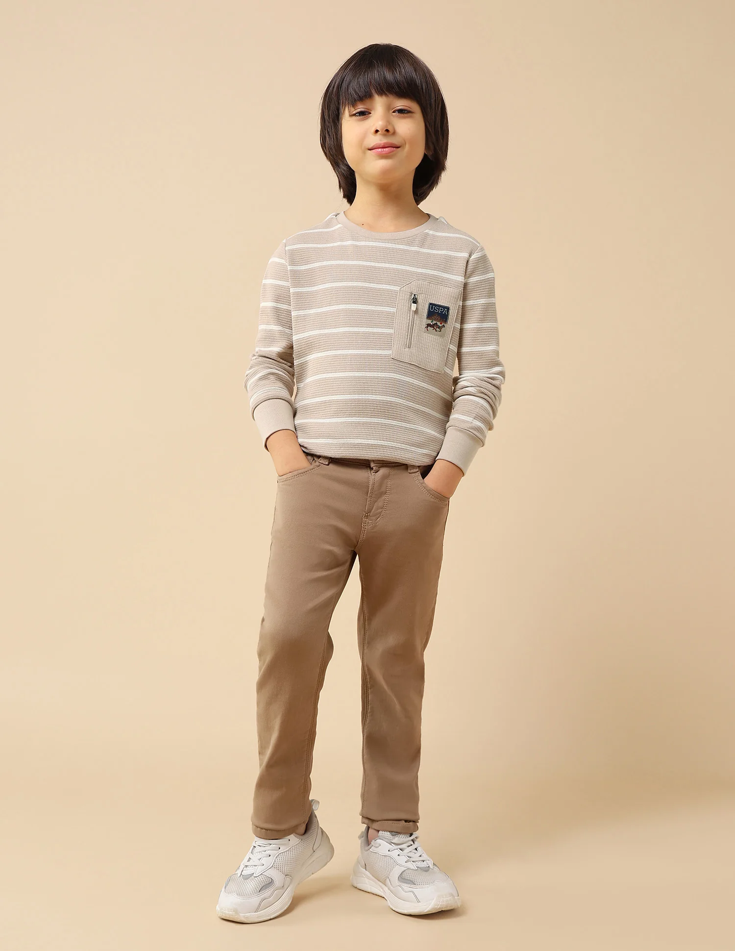 Boys Horizontal Striped Regular Fit T-Shirt - Image 3