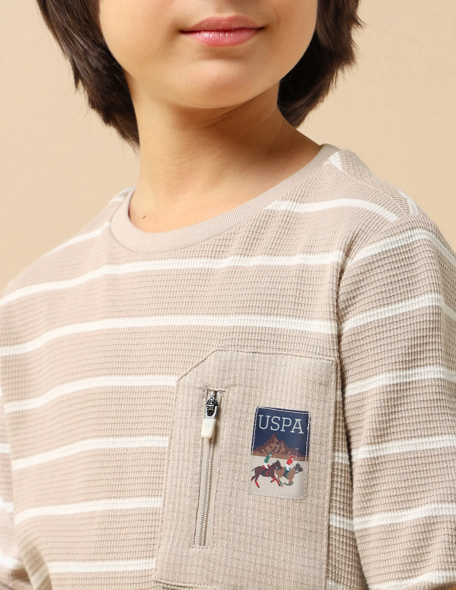 Boys Horizontal Striped Regular Fit T-Shirt - Image 6