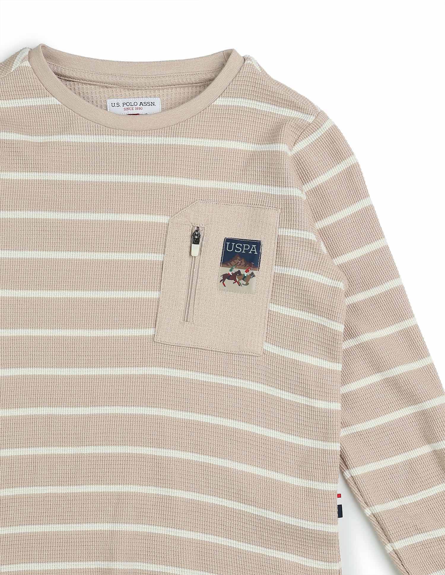 Boys Horizontal Striped Regular Fit T-Shirt - Image 9