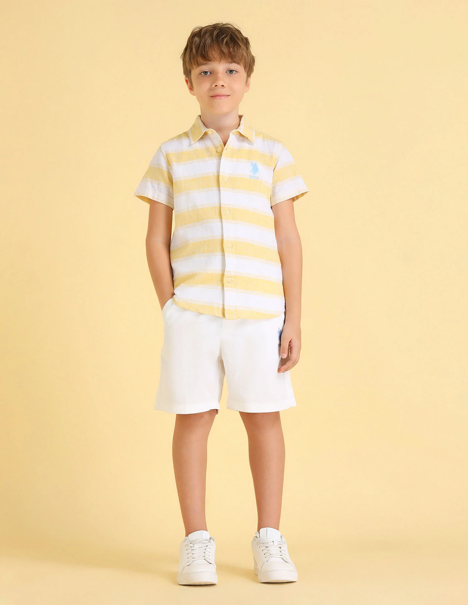 UKSHT1431 YELLOW Boys Shirt - Image 3