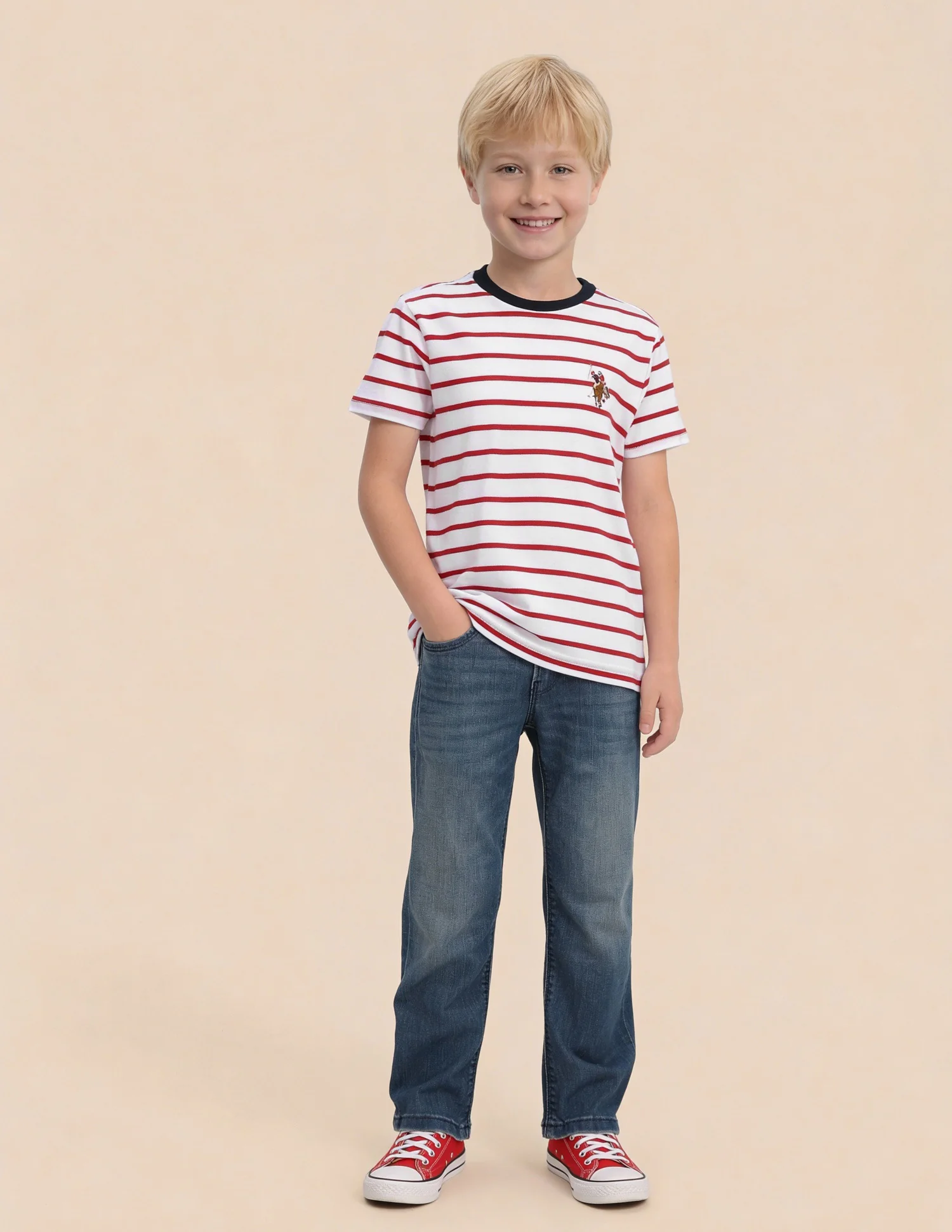 Boys Horizontal Striped T-Shirt - Image 3