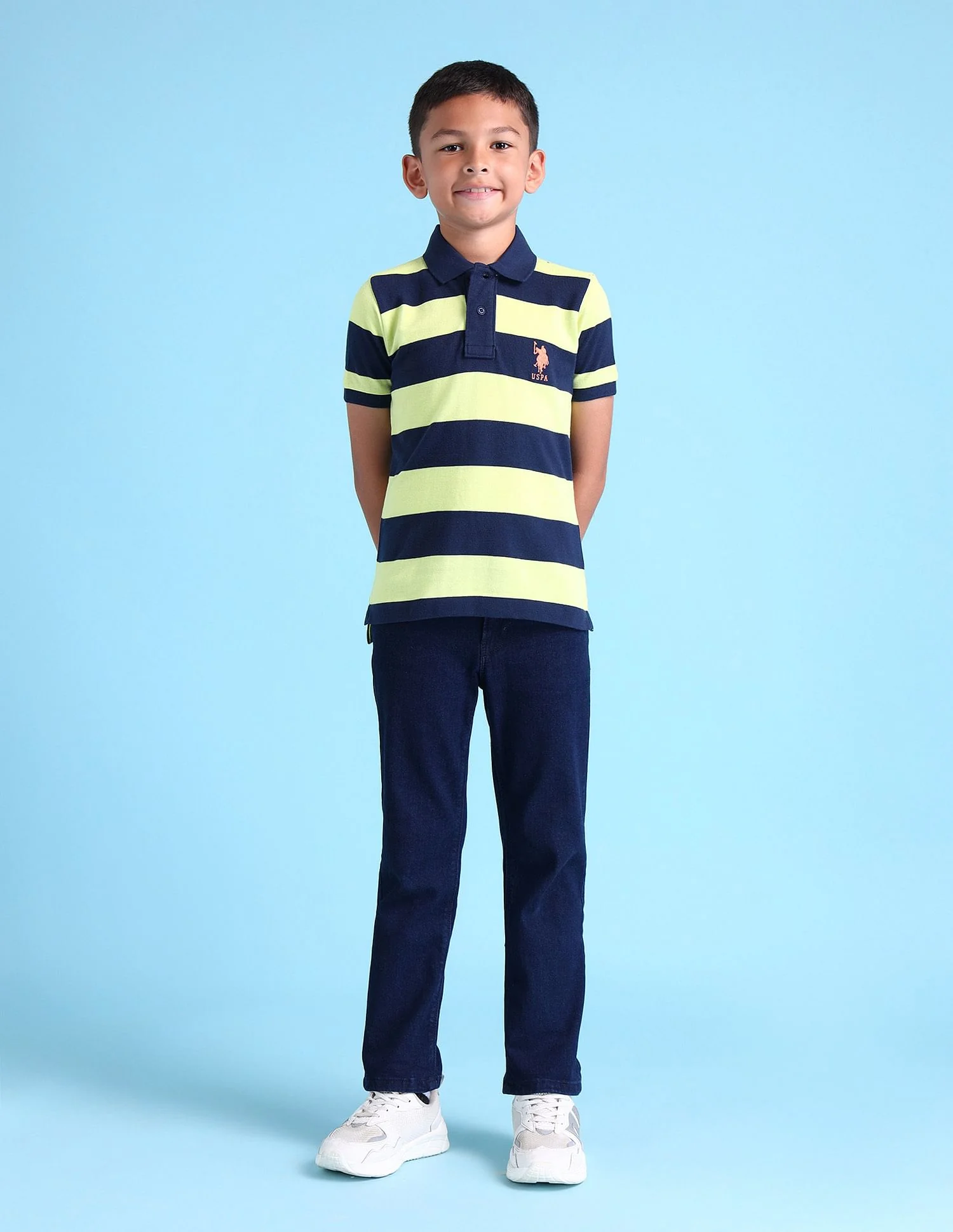 Boys Horizontal Stripes Polo Shirt - Image 3