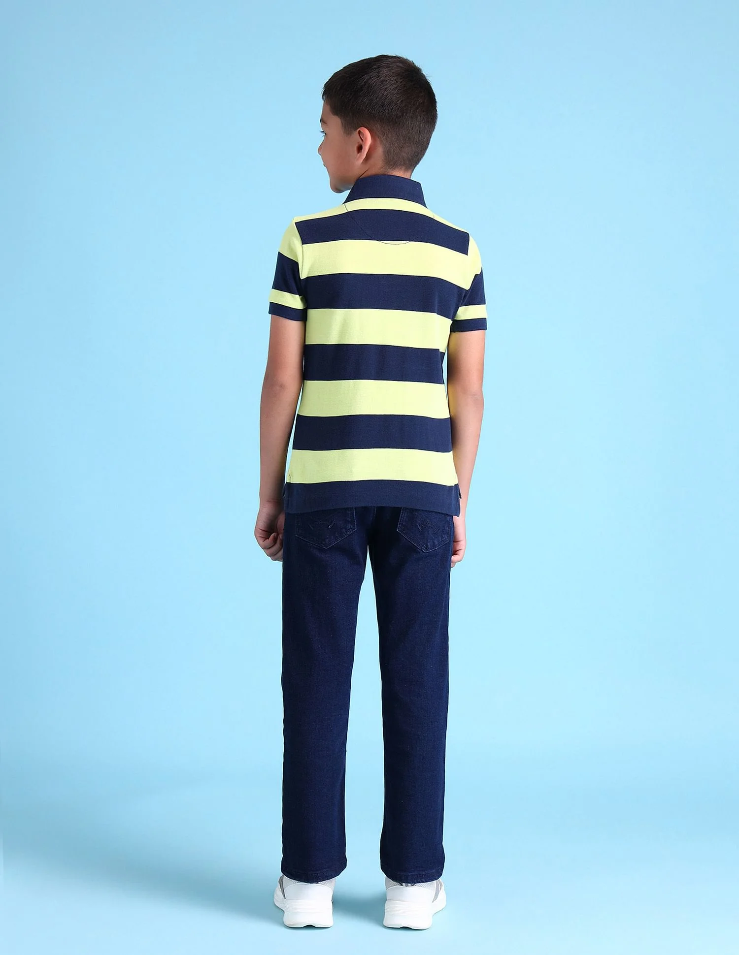 Boys Horizontal Stripes Polo Shirt - Image 4