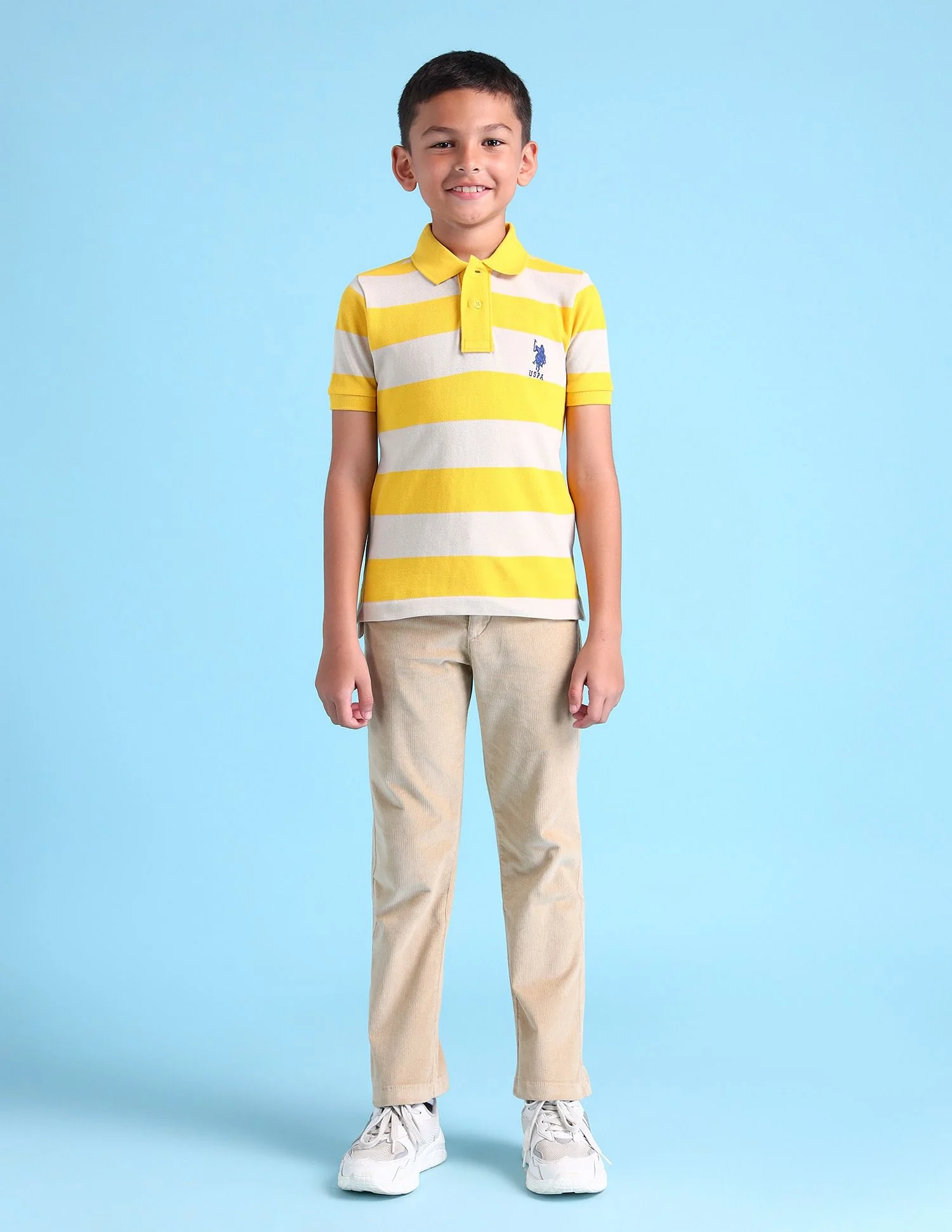 Boys Horizontal Stripes Polo Shirt - Image 3