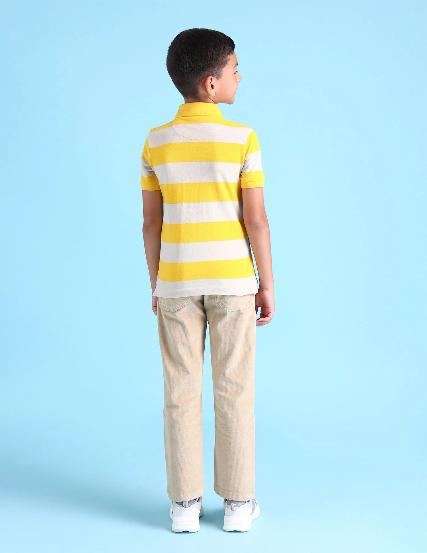 Boys Horizontal Stripes Polo Shirt - Image 4