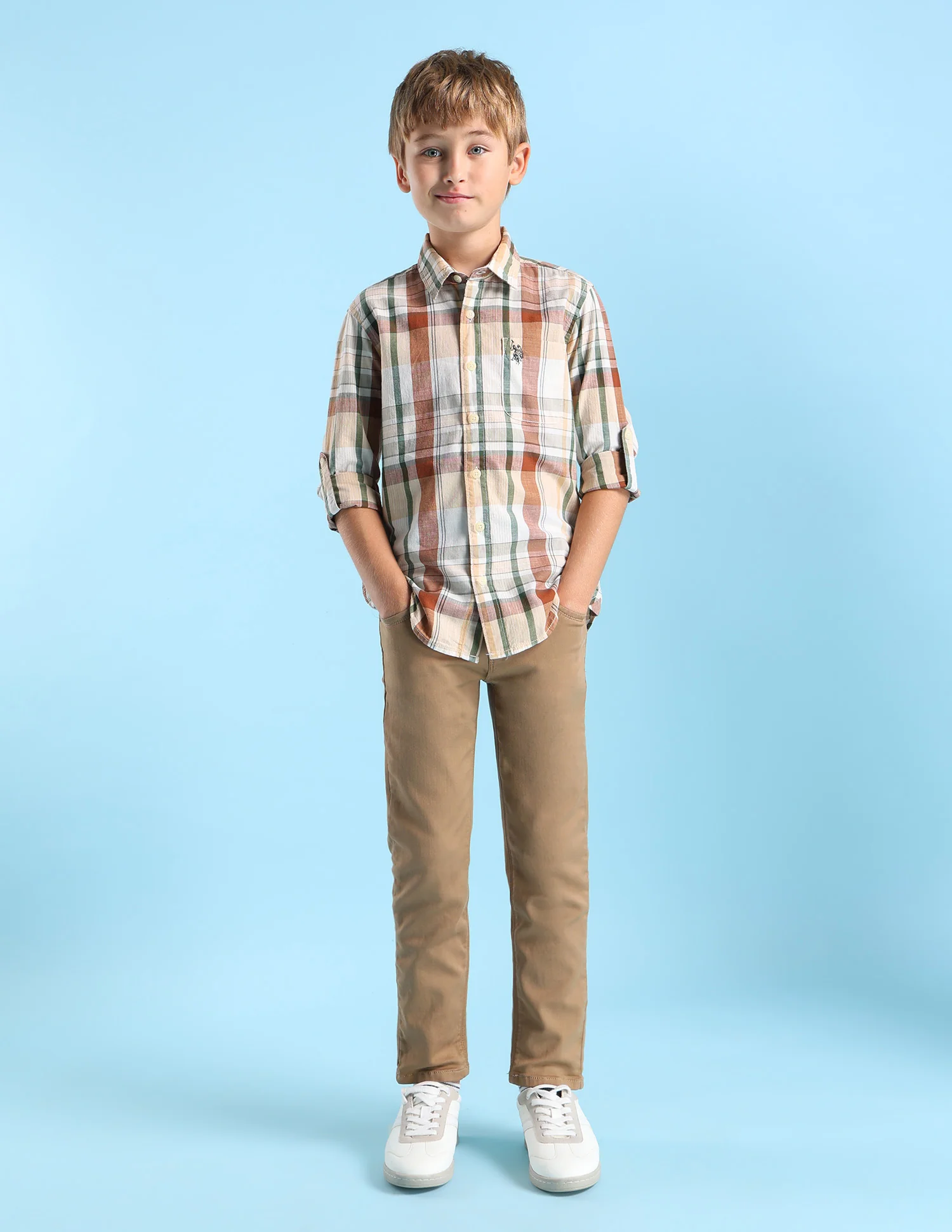 Boys Madras Checked Regular Fit Shirt - Image 3