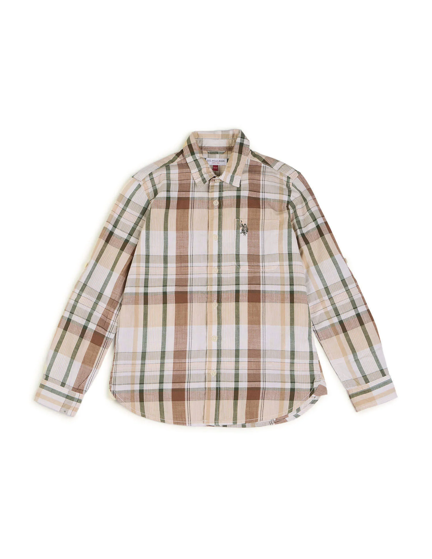 Boys Madras Checked Regular Fit Shirt - Image 5