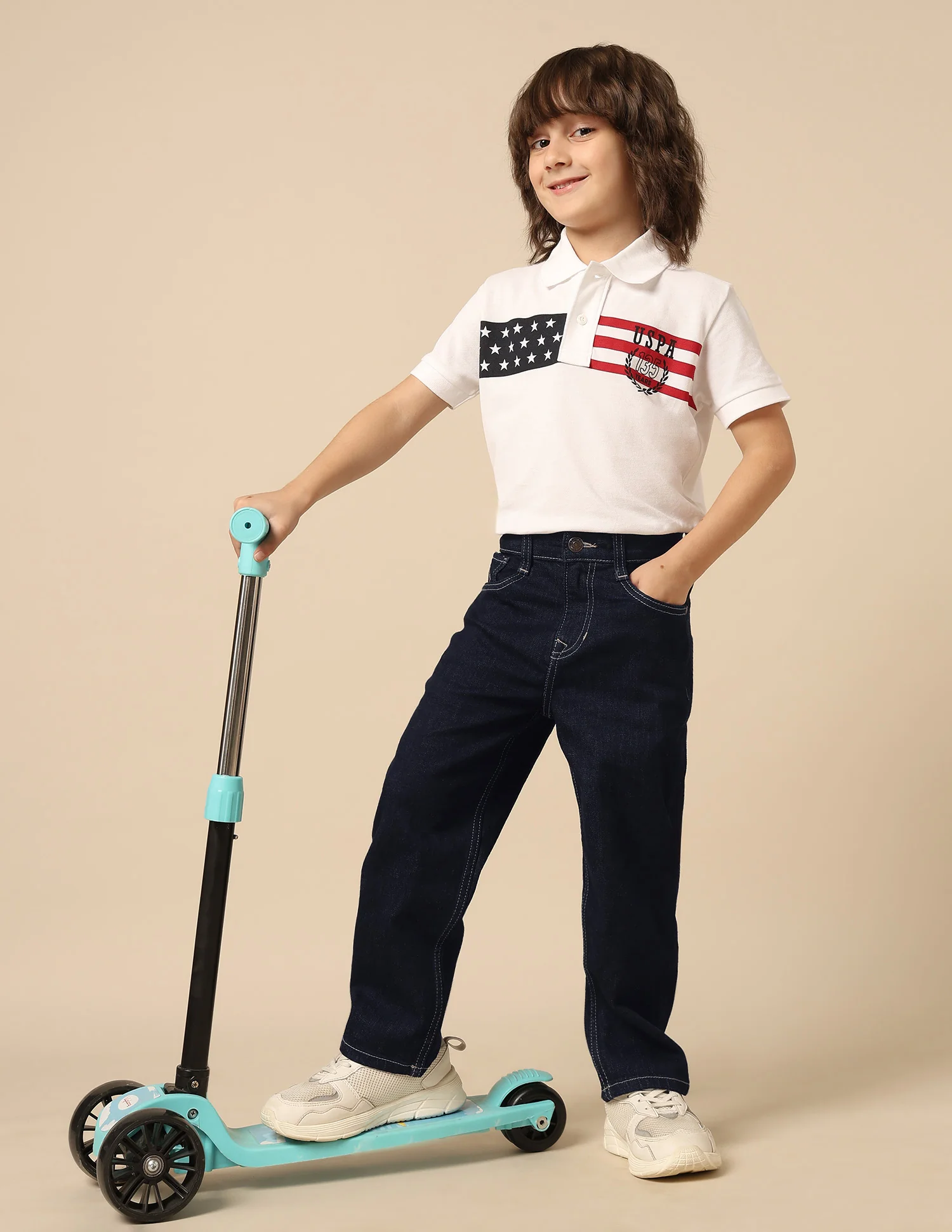 Boys Mid Rise Baggy Fit Jeans