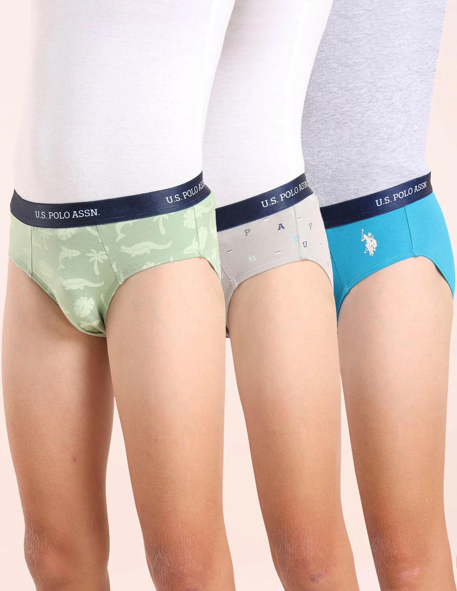 Boys Mid Rise Cotton Spandex Briefs - Pack Of 3 - Image 11
