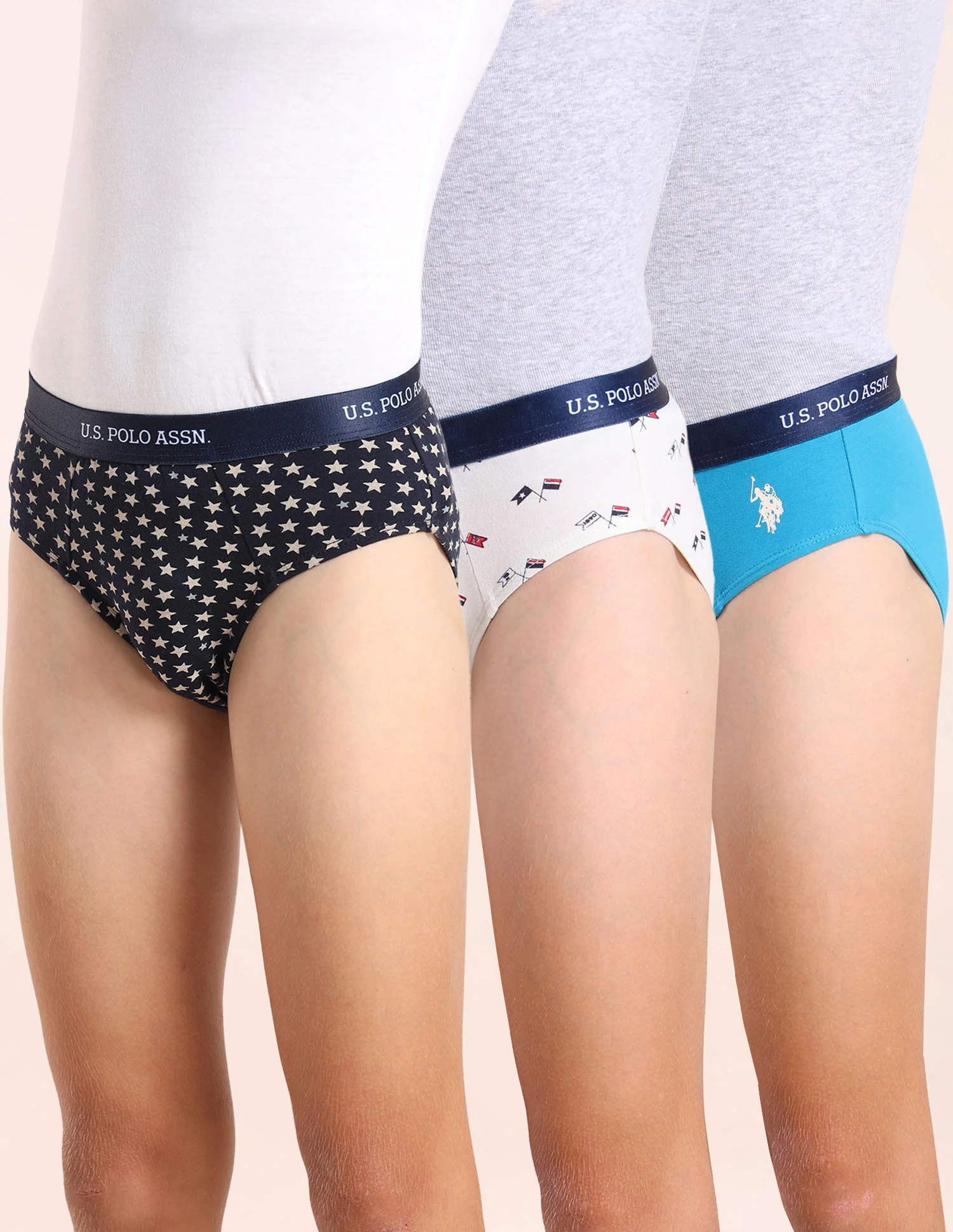 Boys Mid Rise Cotton Spandex Briefs - Pack Of 3 - Image 11