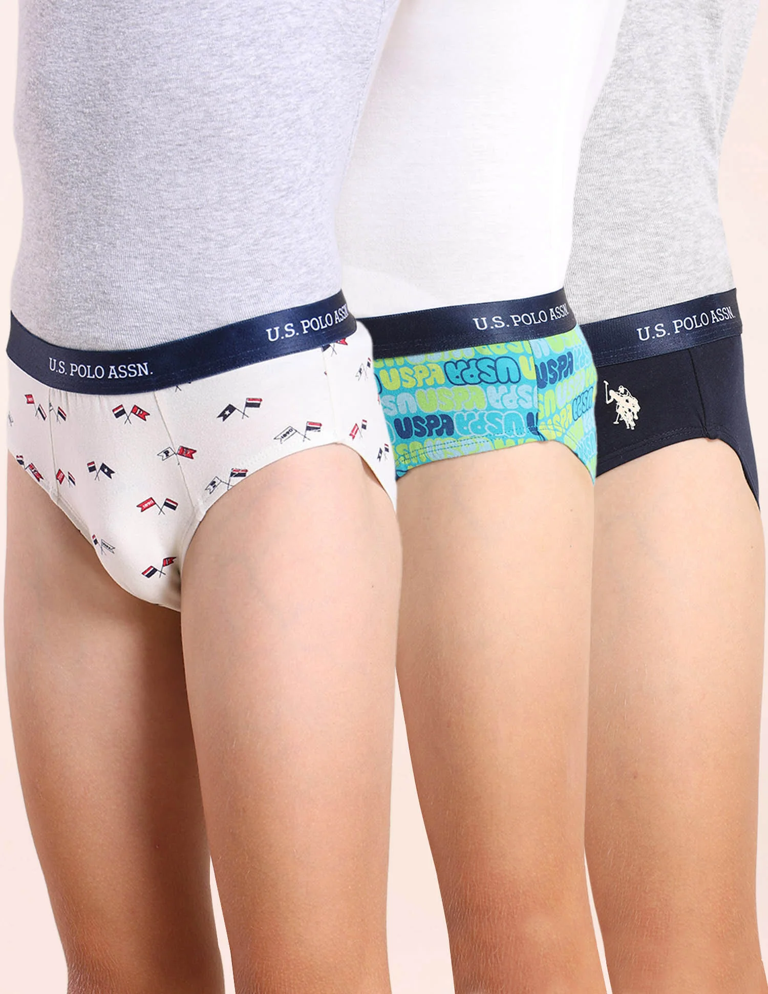 Boys Mid Rise Cotton Spandex Briefs - Pack Of 3 - Image 11