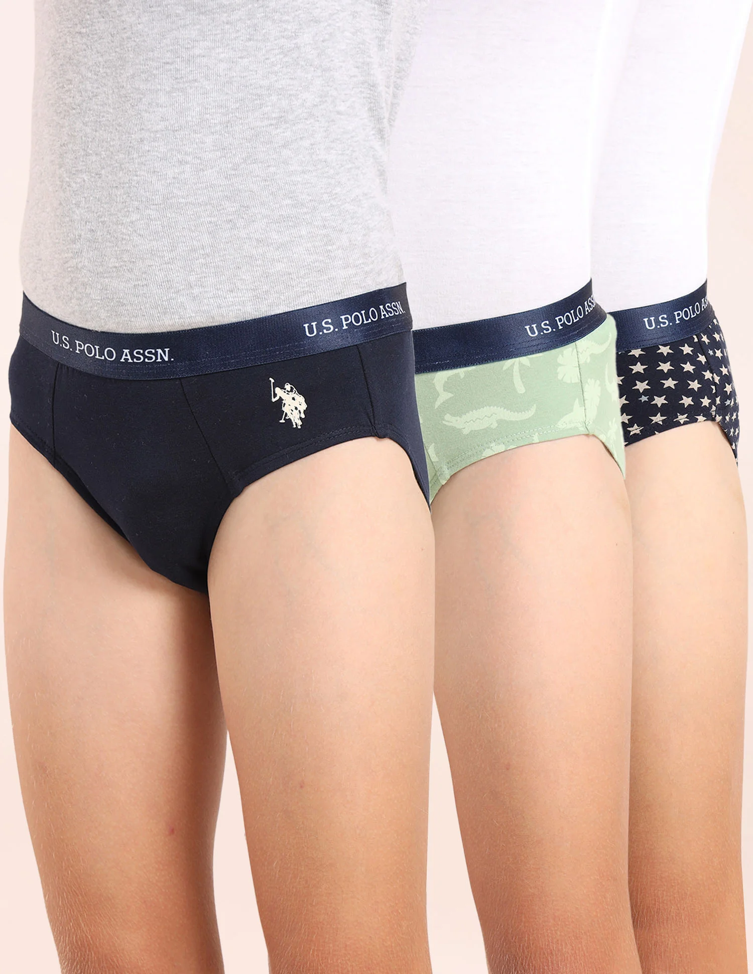 Boys Mid Rise Cotton Spandex Briefs - Pack Of 3 - Image 11