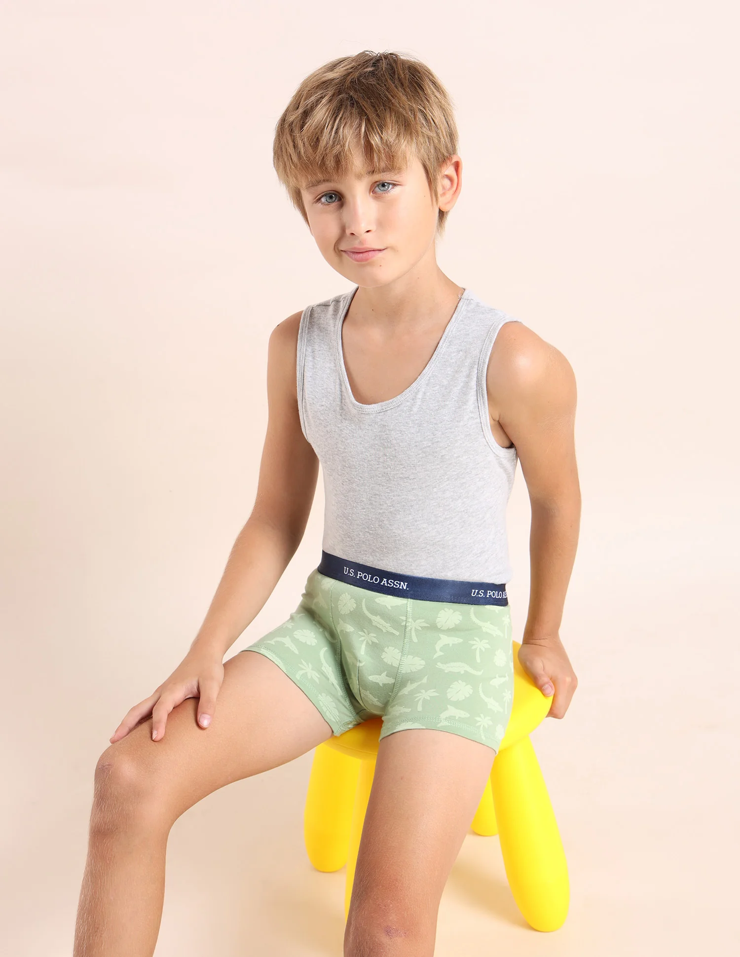 Boys Mid Rise Cotton Spandex Trunks - Pack Of 3 - Image 3