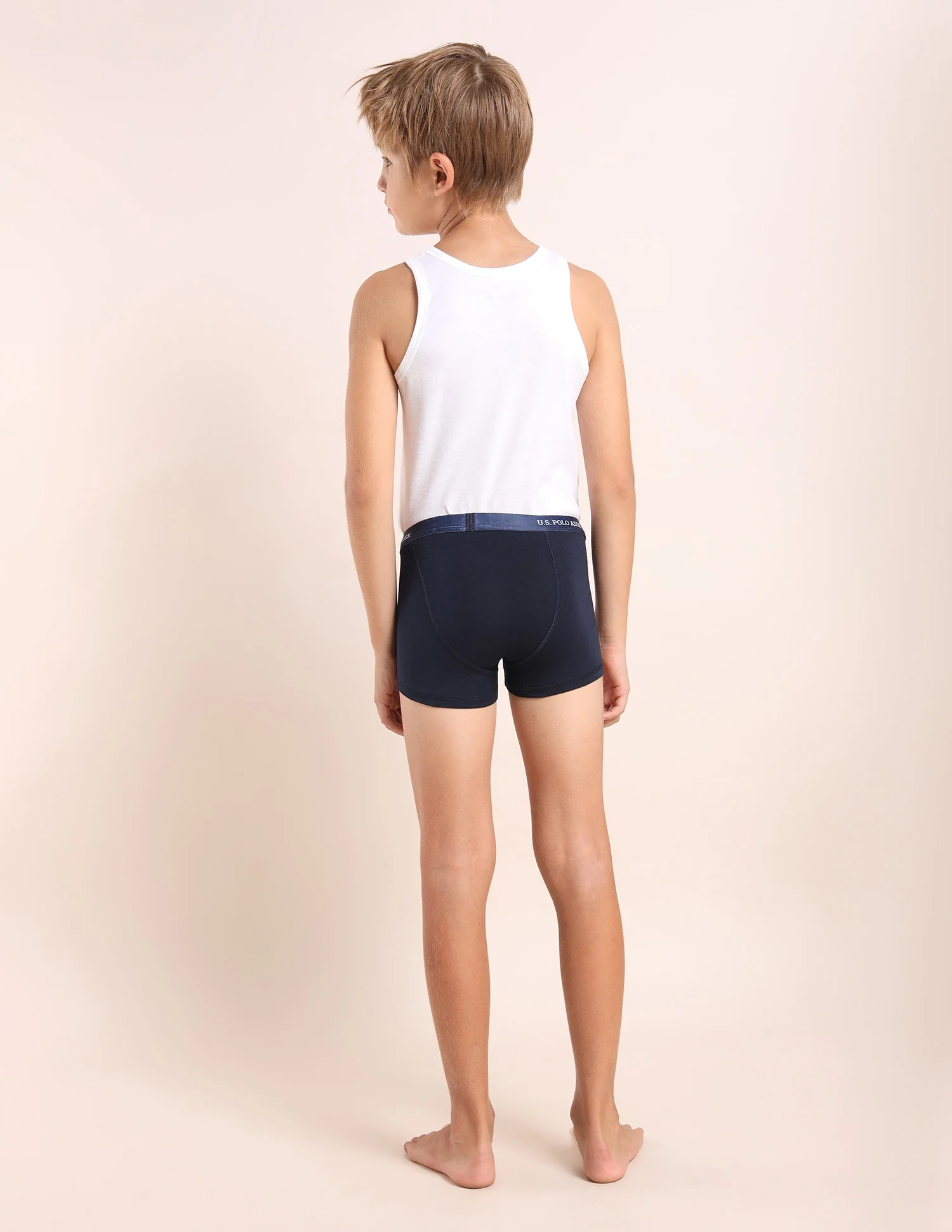Boys Mid Rise Cotton Spandex Trunks - Pack Of 3 - Image 6