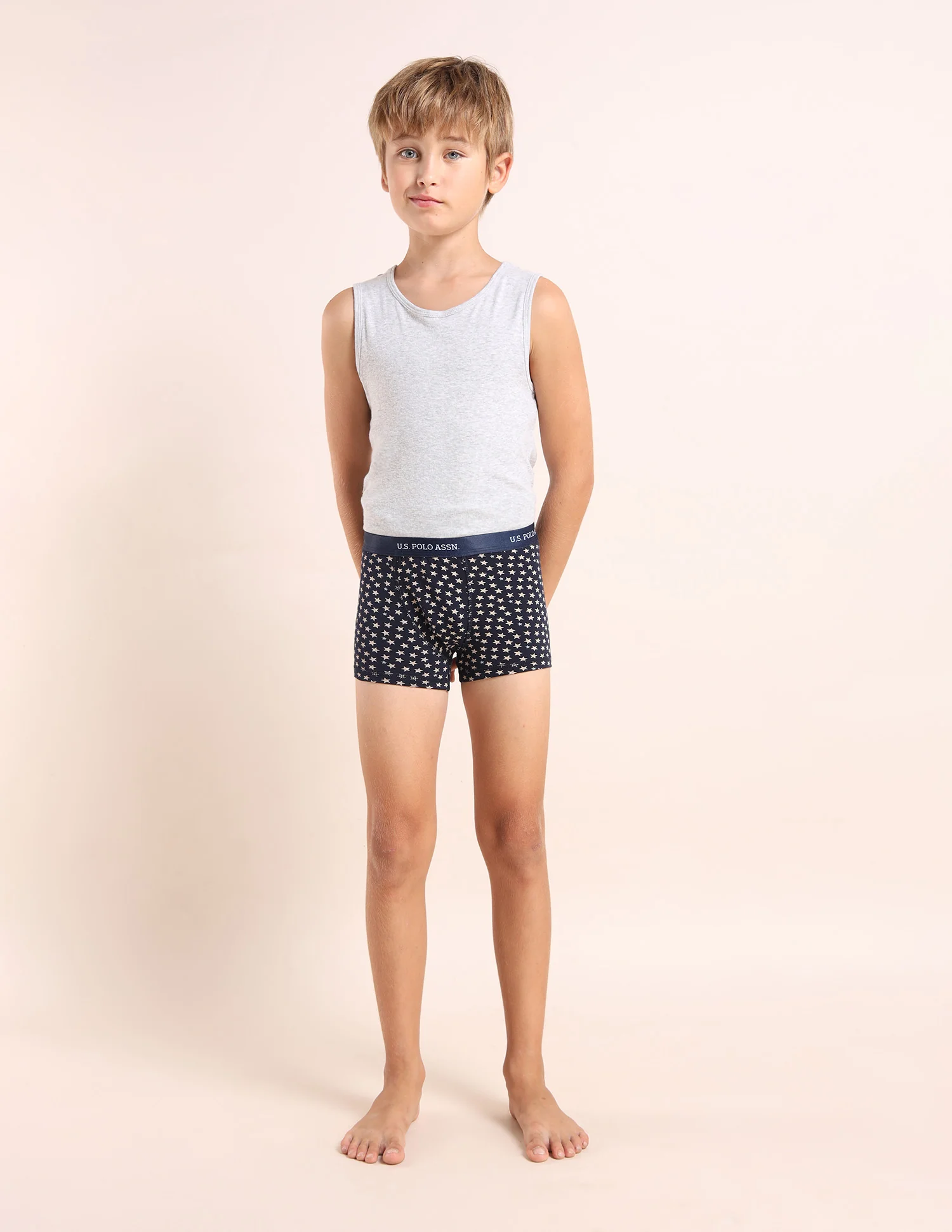 Boys Mid Rise Cotton Spandex Trunks - Pack Of 3 - Image 9