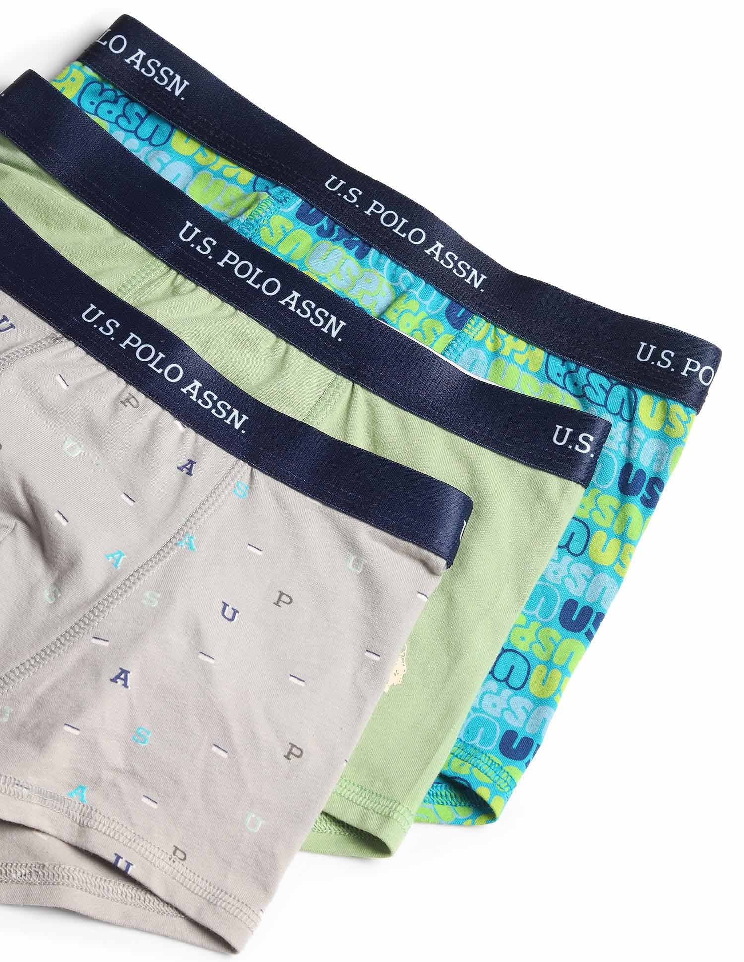 Boys Mid Rise Cotton Spandex Trunks - Pack Of 3 - Image 2