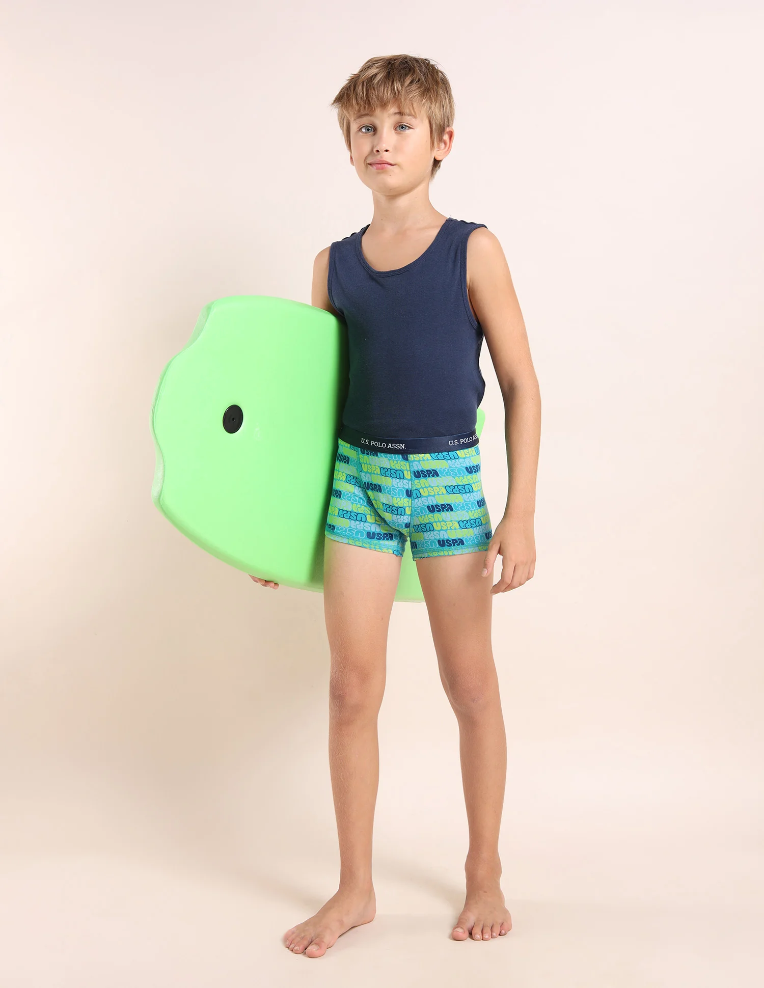 Boys Mid Rise Cotton Spandex Trunks - Pack Of 3 - Image 4