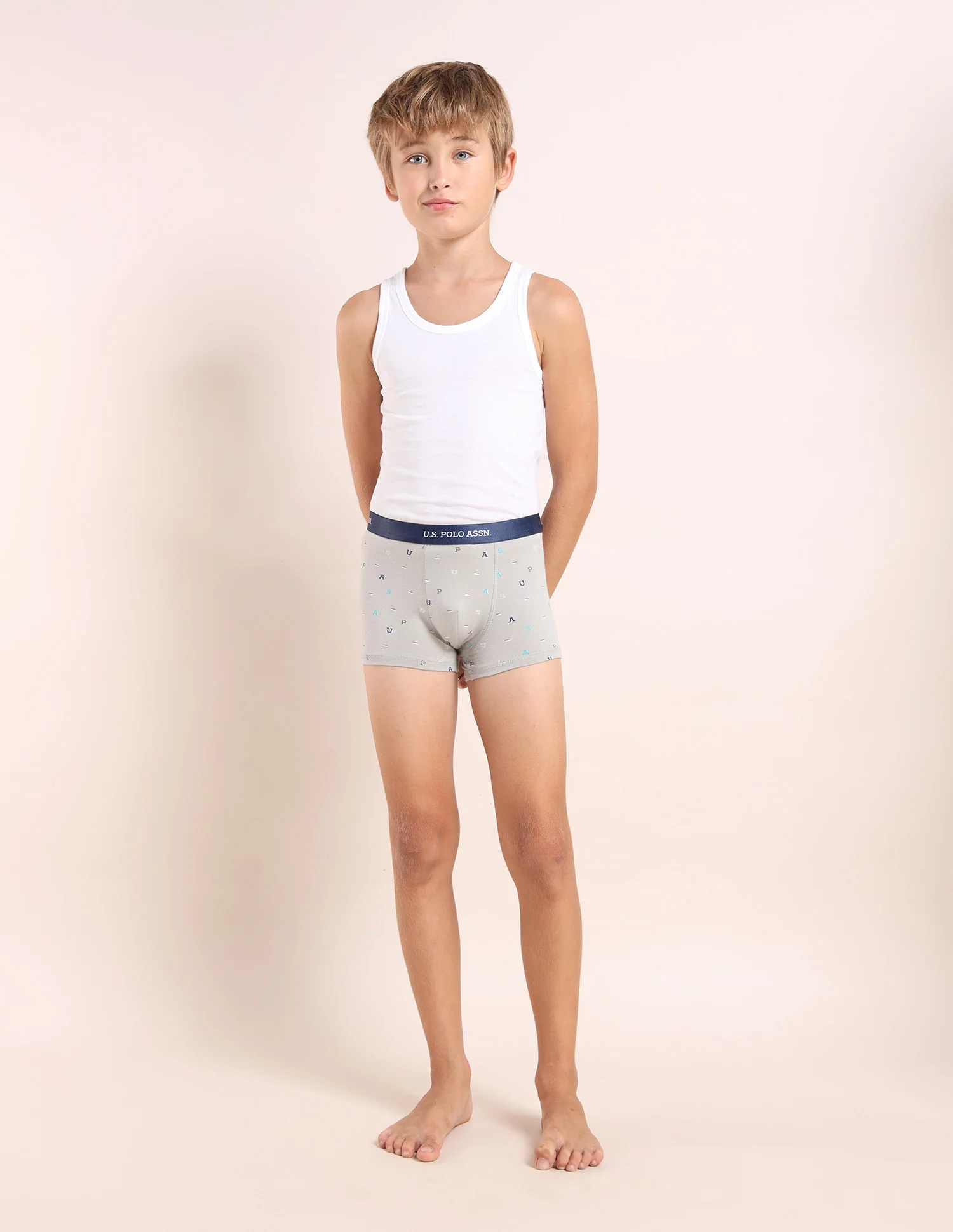 Boys Mid Rise Cotton Spandex Trunks - Pack Of 3 - Image 5