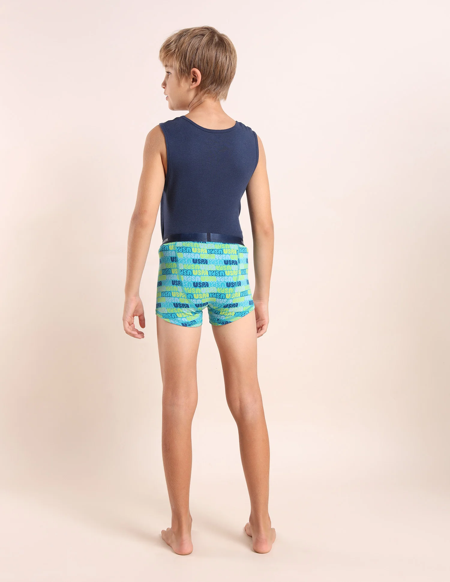 Boys Mid Rise Cotton Spandex Trunks - Pack Of 3 - Image 9