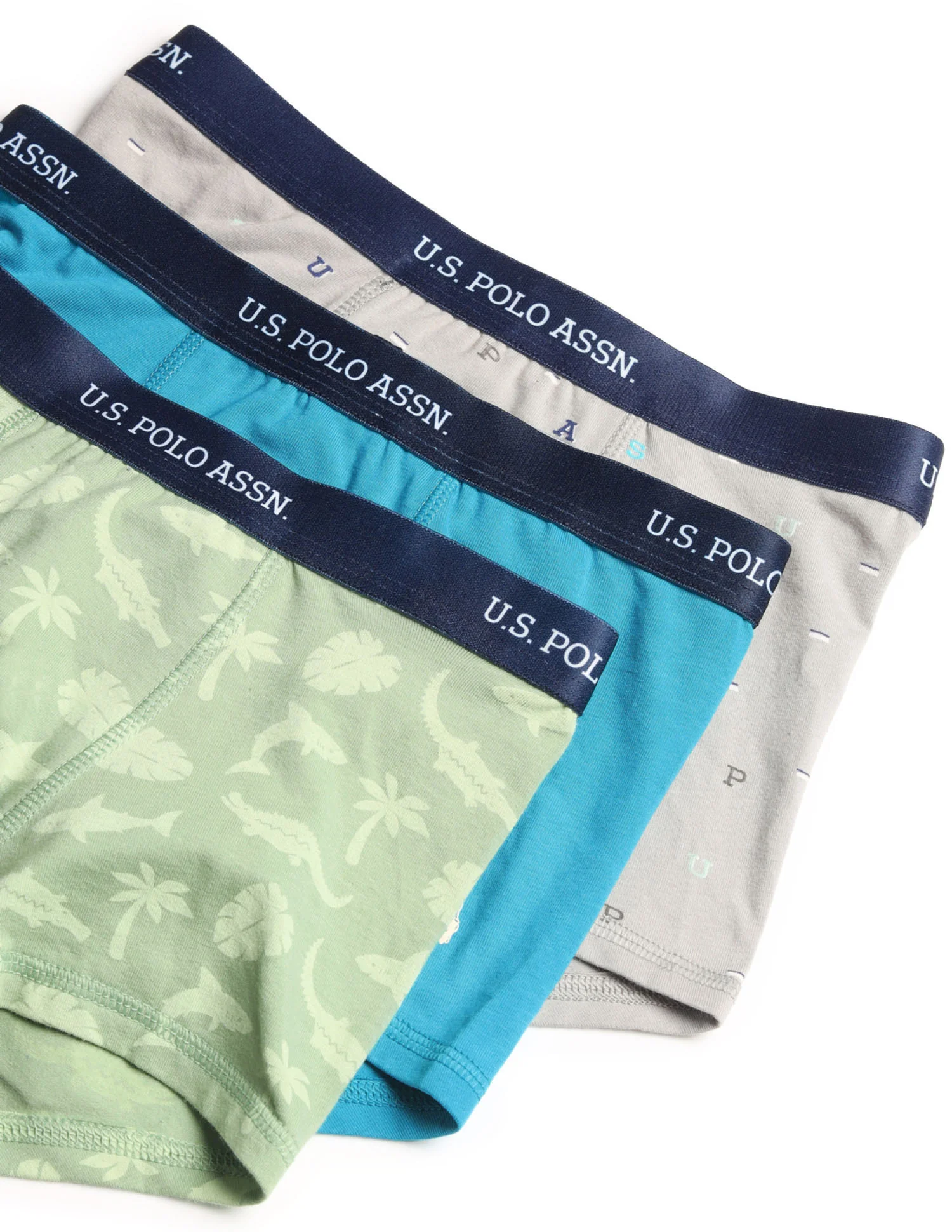 Boys Mid Rise Cotton Spandex Trunks - Pack Of 3 - Image 2