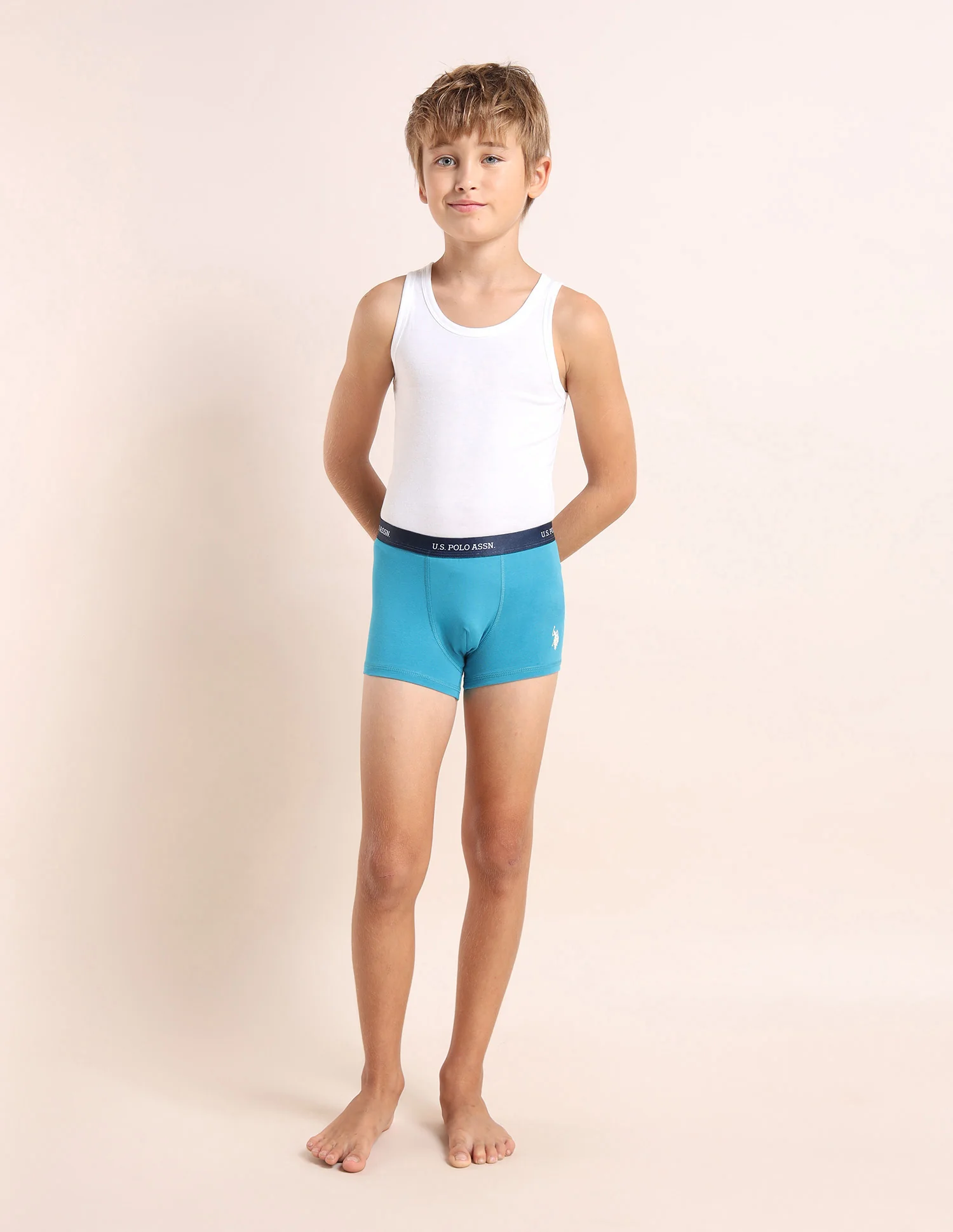 Boys Mid Rise Cotton Spandex Trunks - Pack Of 3 - Image 7
