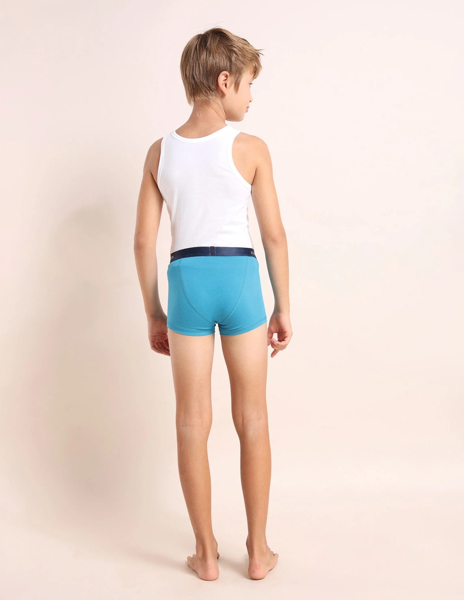 Boys Mid Rise Cotton Spandex Trunks - Pack Of 3 - Image 8