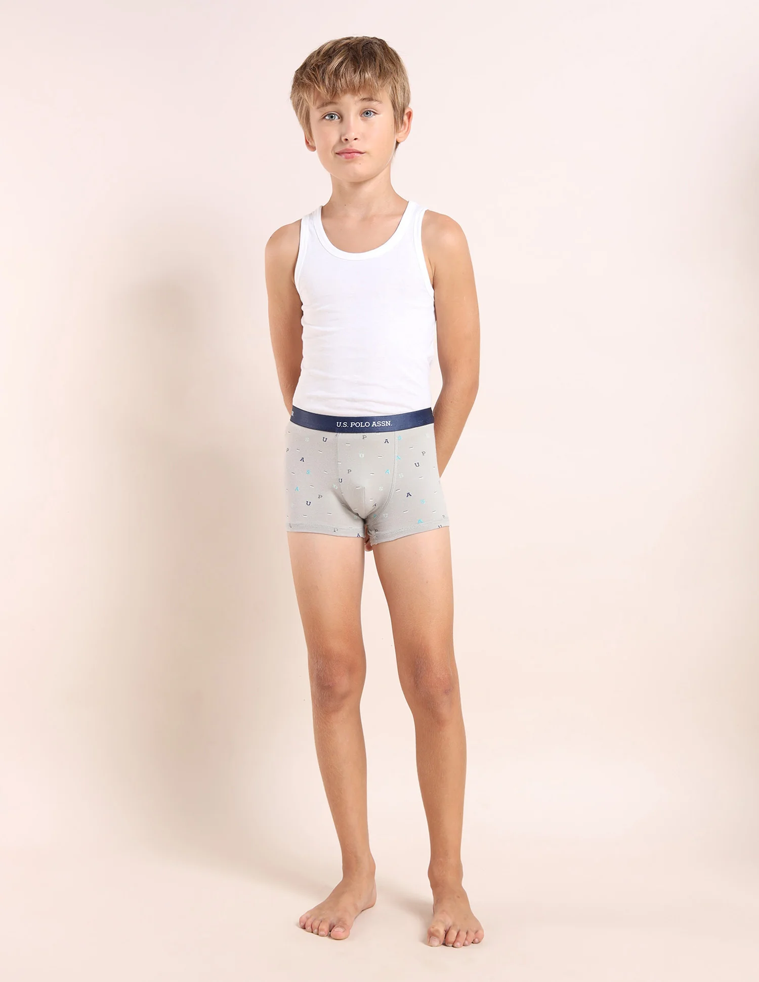 Boys Mid Rise Cotton Spandex Trunks - Pack Of 3 - Image 9