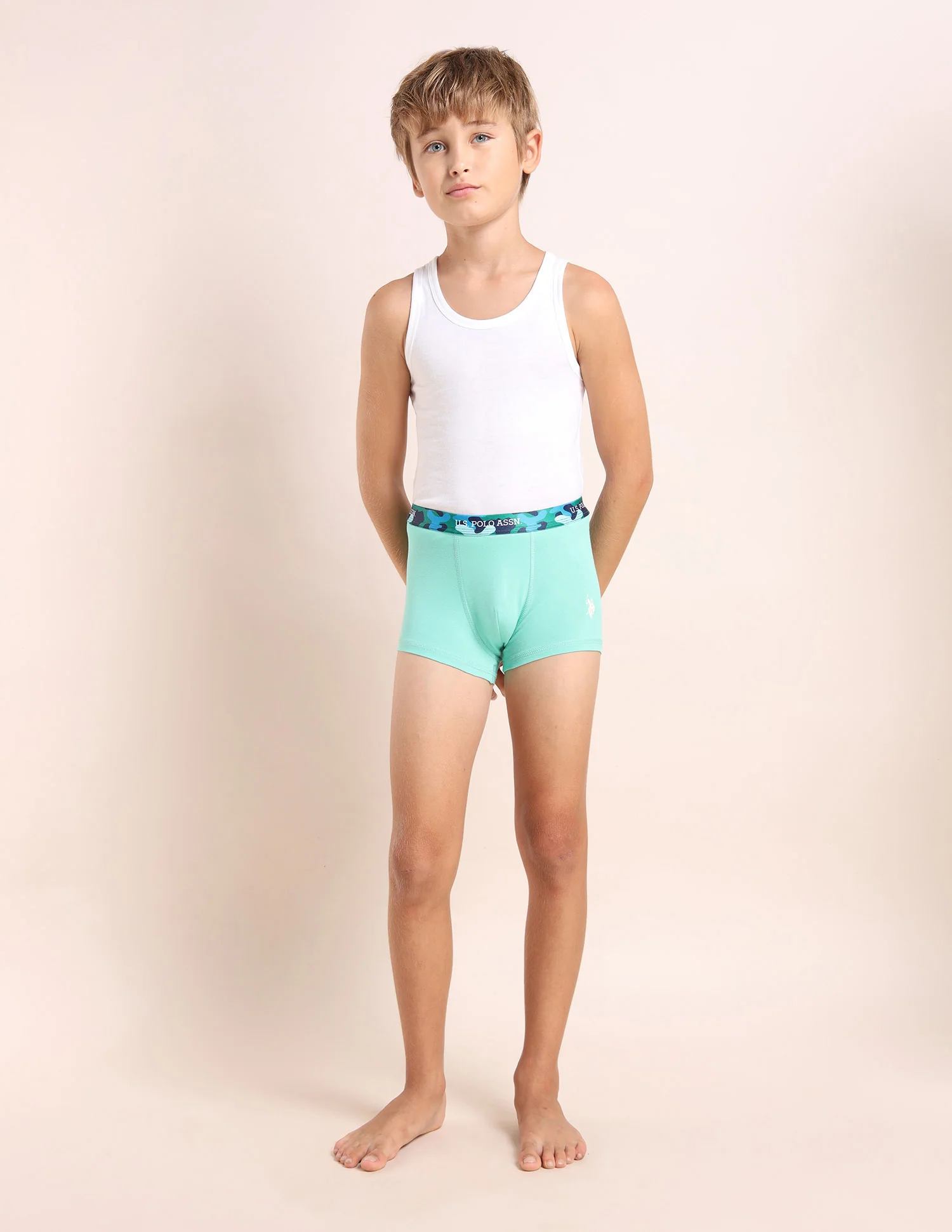 Boys Mid Rise Cotton Spandex Trunks - Pack Of 5 - Image 11