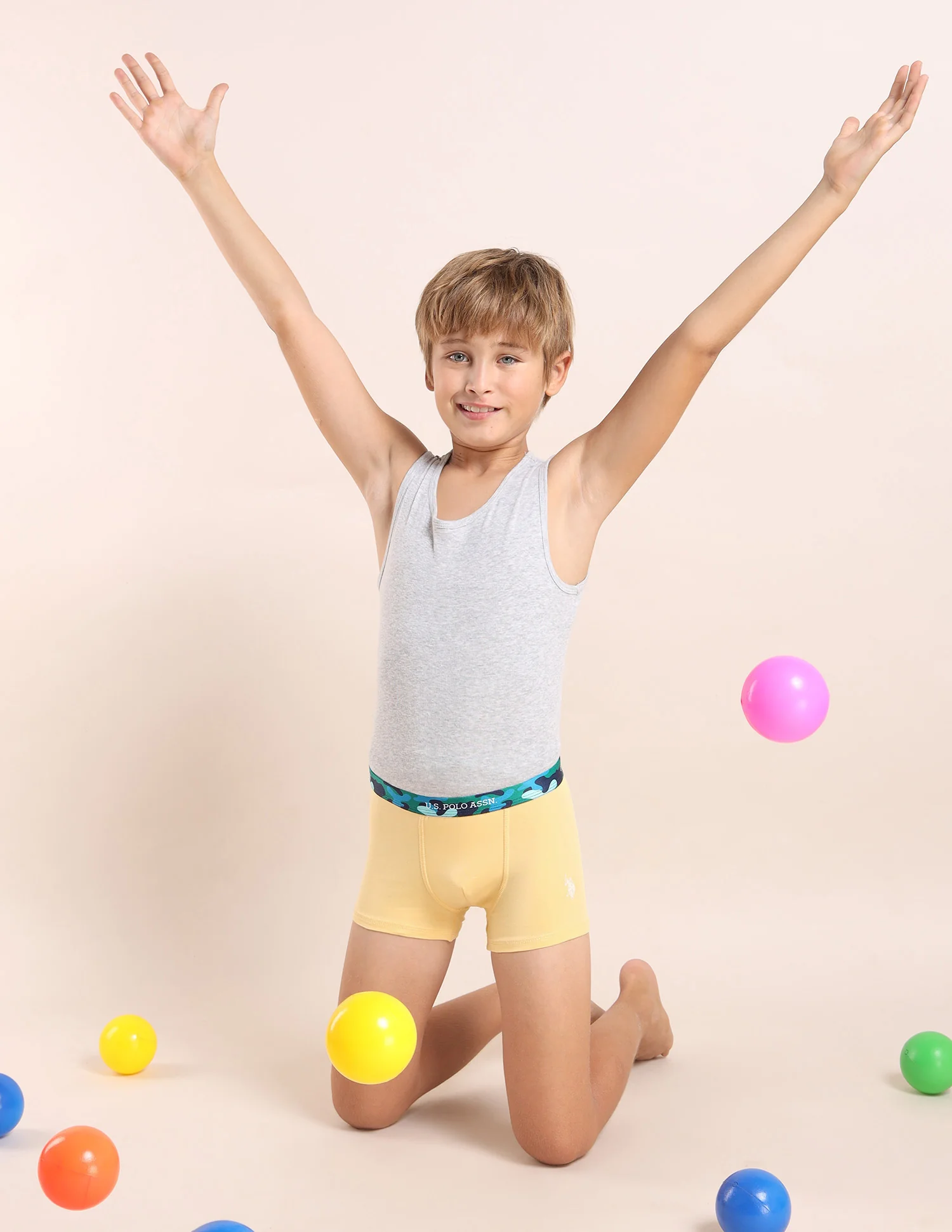 Boys Mid Rise Cotton Spandex Trunks - Pack Of 5 - Image 3