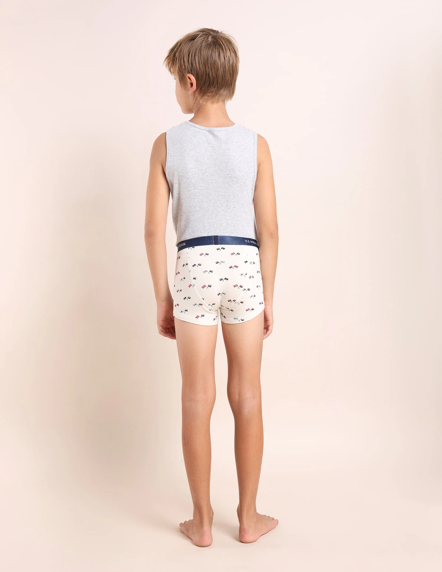 Boys Mid Rise Cotton Spandex Trunks - Pack Of 5 - Image 8