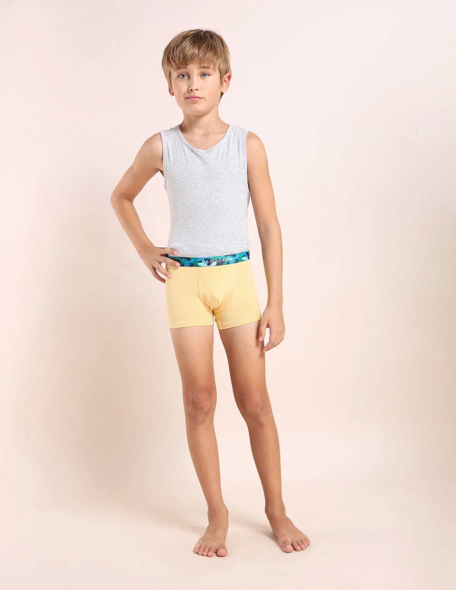 Boys Mid Rise Cotton Spandex Trunks - Pack Of 5 - Image 9