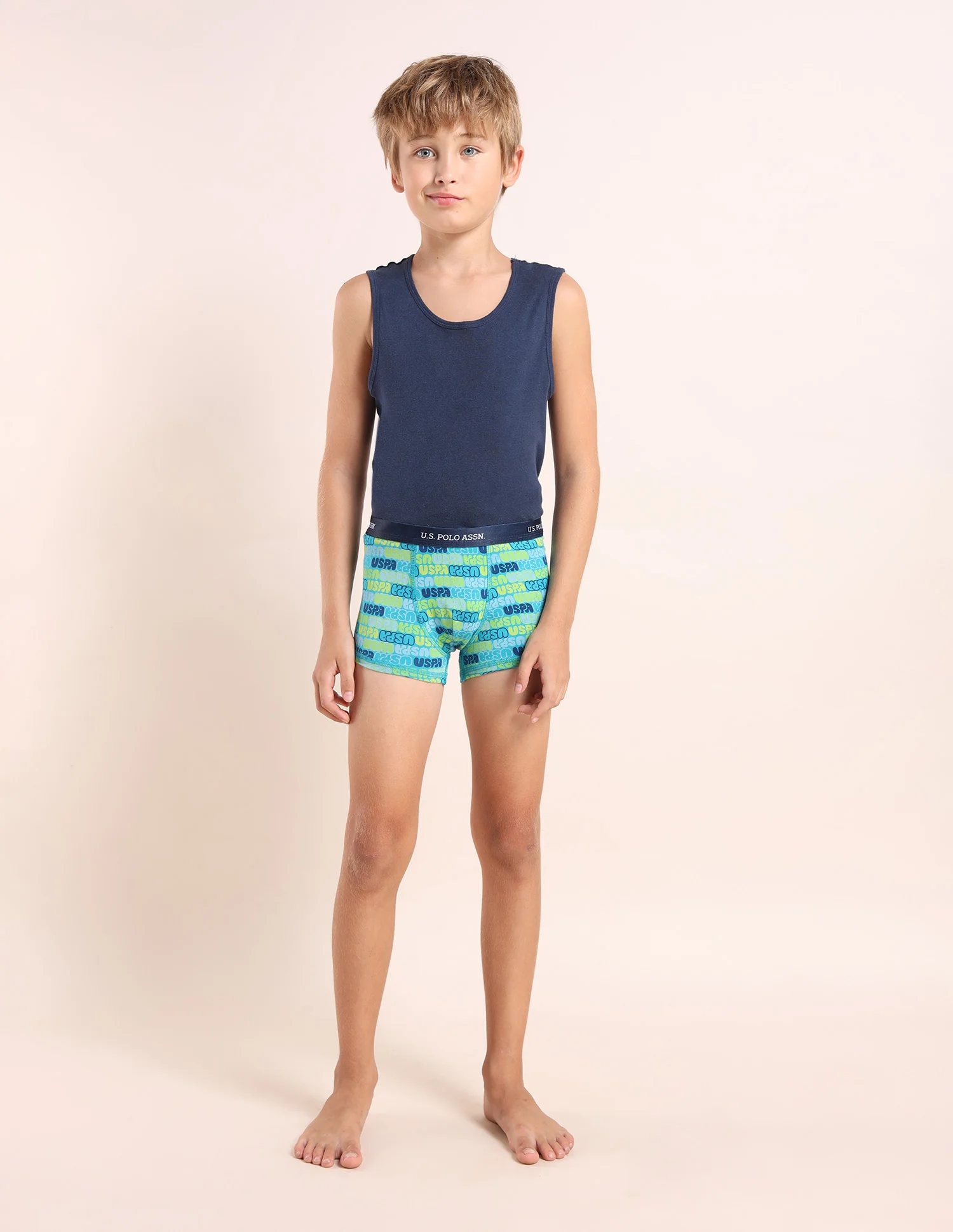 Boys Mid Rise Cotton Spandex Trunks - Pack Of 5 - Image 10