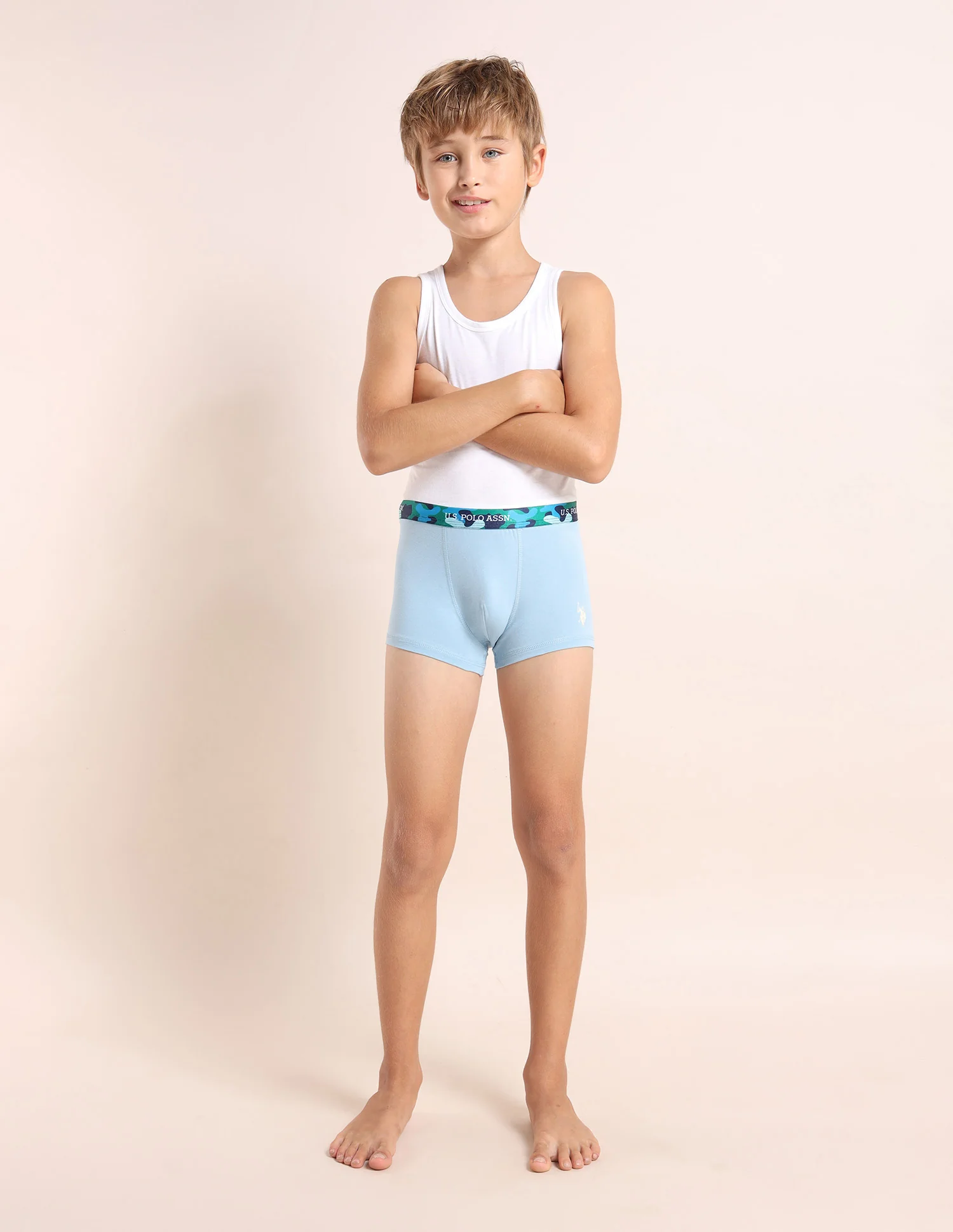 Boys Mid Rise Cotton Spandex Trunks - Pack Of 5 - Image 11