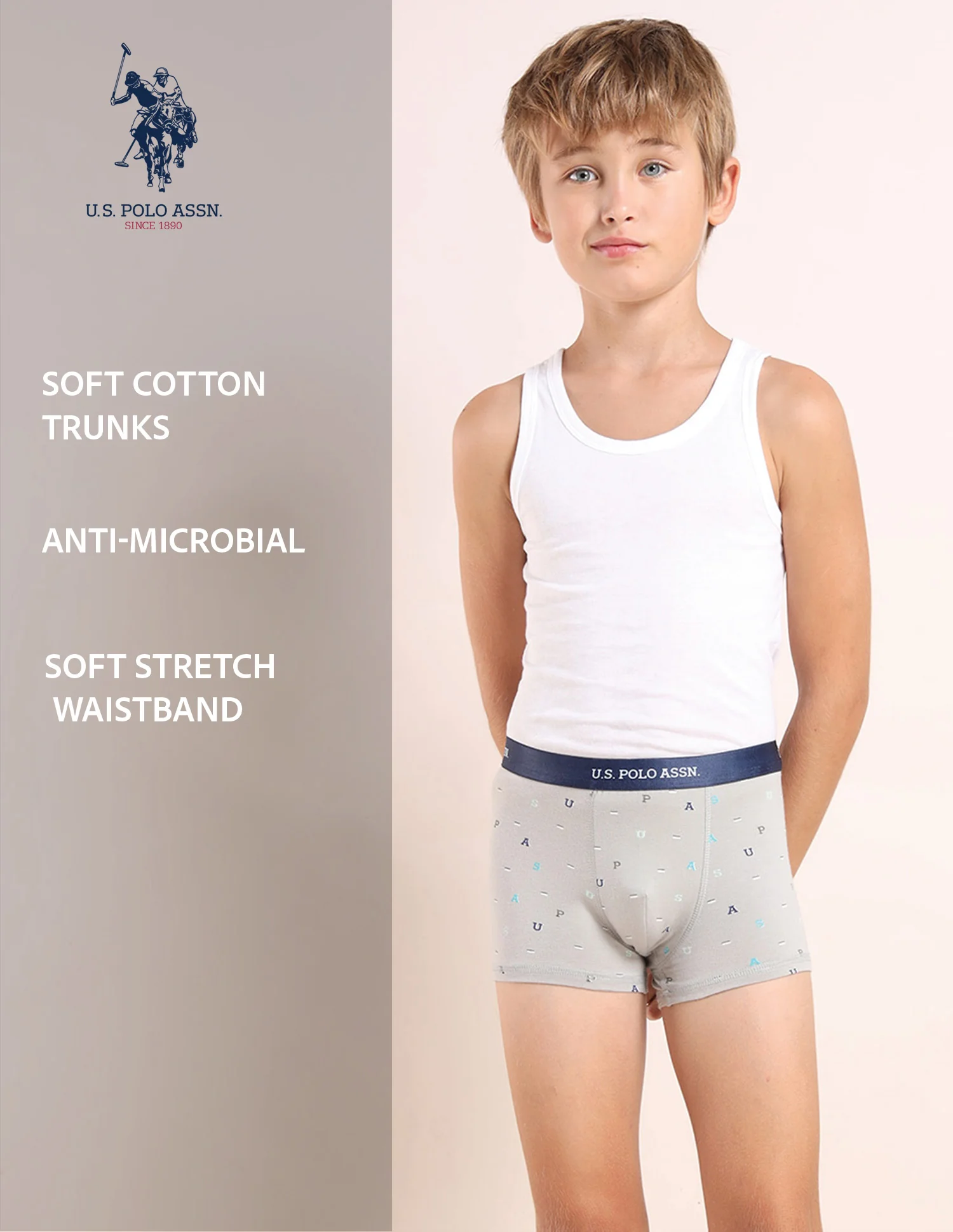 Boys Mid Rise Cotton Spandex Trunks - Pack Of 5 - Image 13